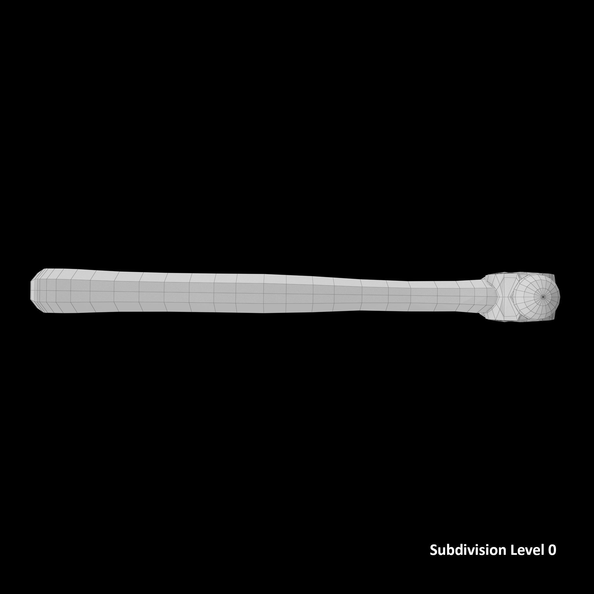 SO 16 Ounce Ballpen Hickory Hammer Low-poly 3D model_18