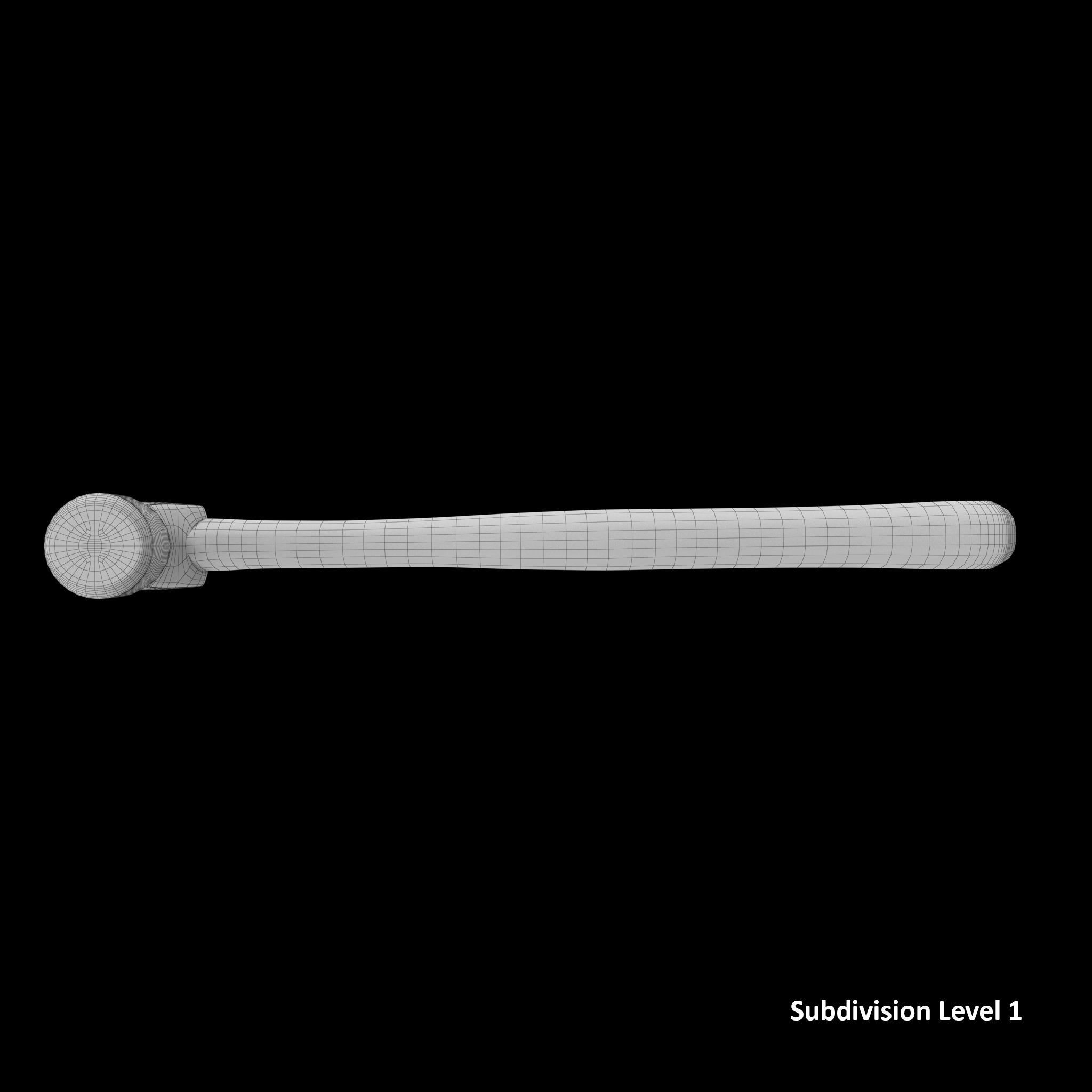SO 16 Ounce Ballpen Hickory Hammer Low-poly 3D model_15