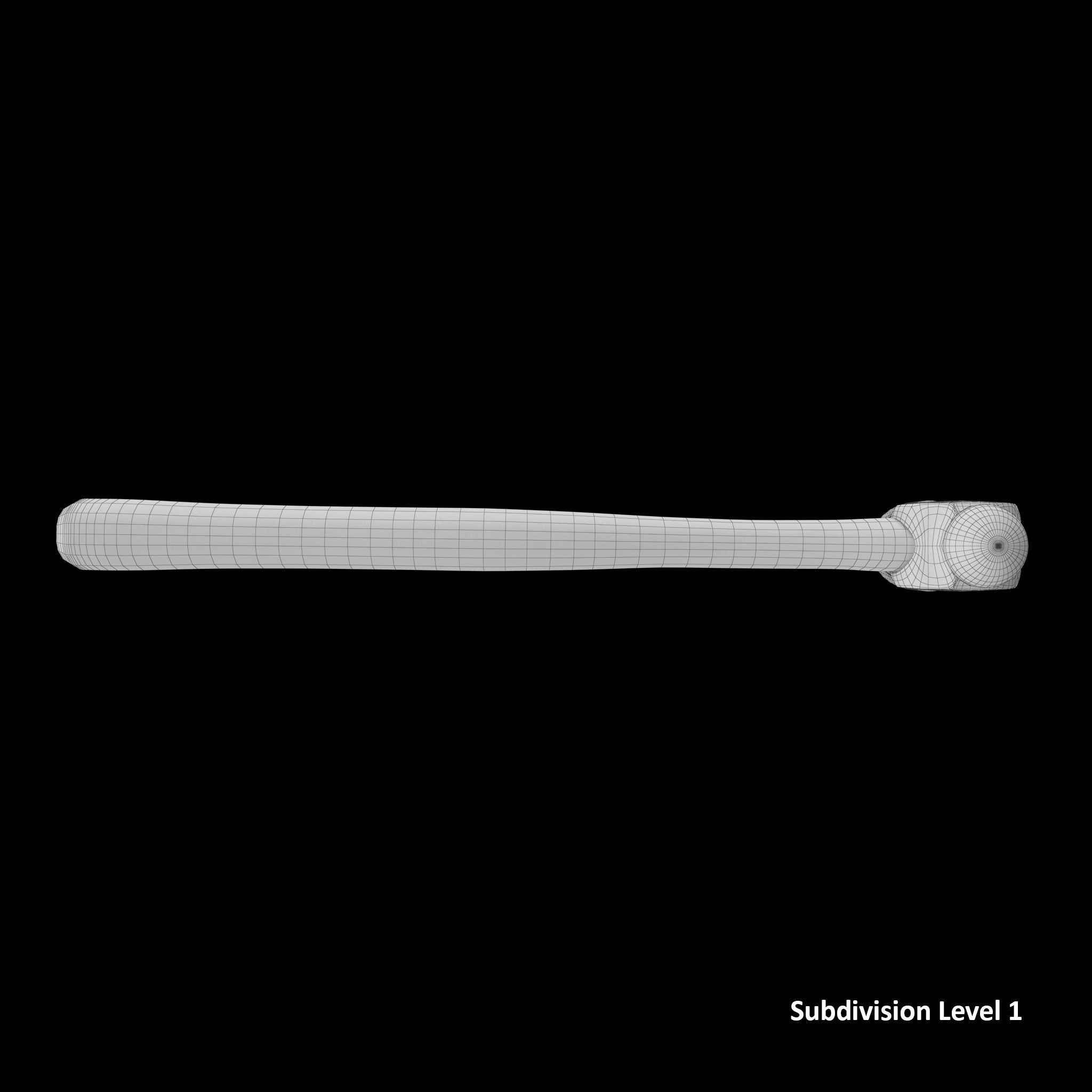 SO 16 Ounce Ballpen Hickory Hammer Low-poly 3D model_19