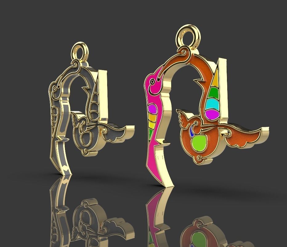 Armenian letters 3D print model_14