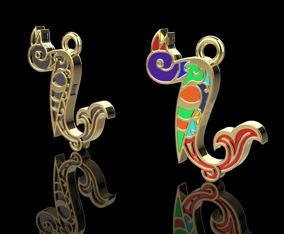 Armenian letters 3D print model_6