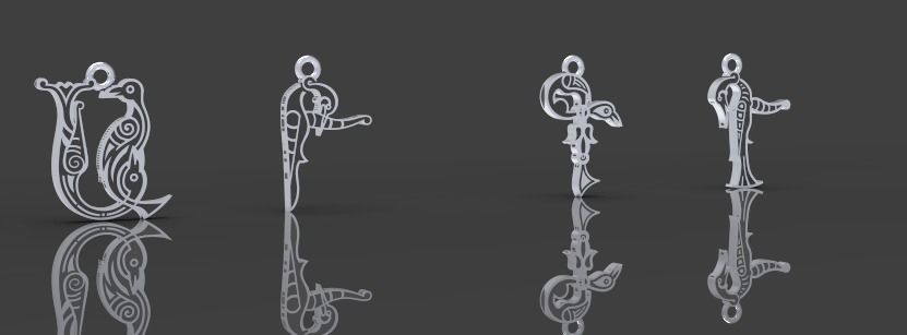 Armenian letters 3D print model_22