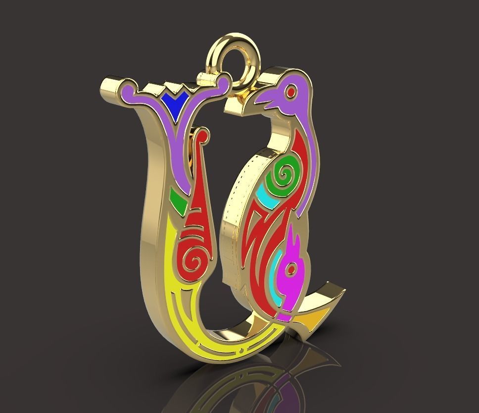 Armenian letters 3D print model_16