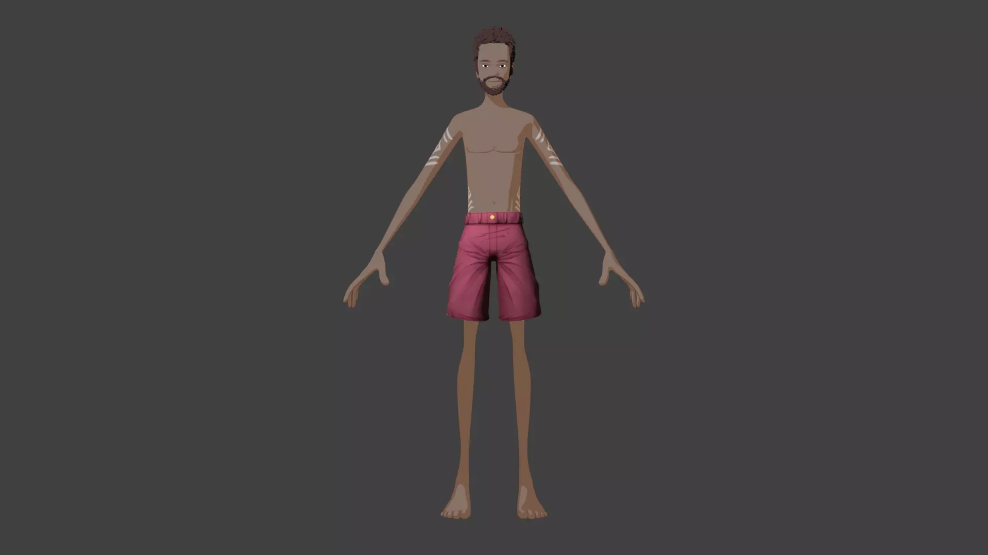 Bora Stylized Afro male Character Free low-poly 3D model