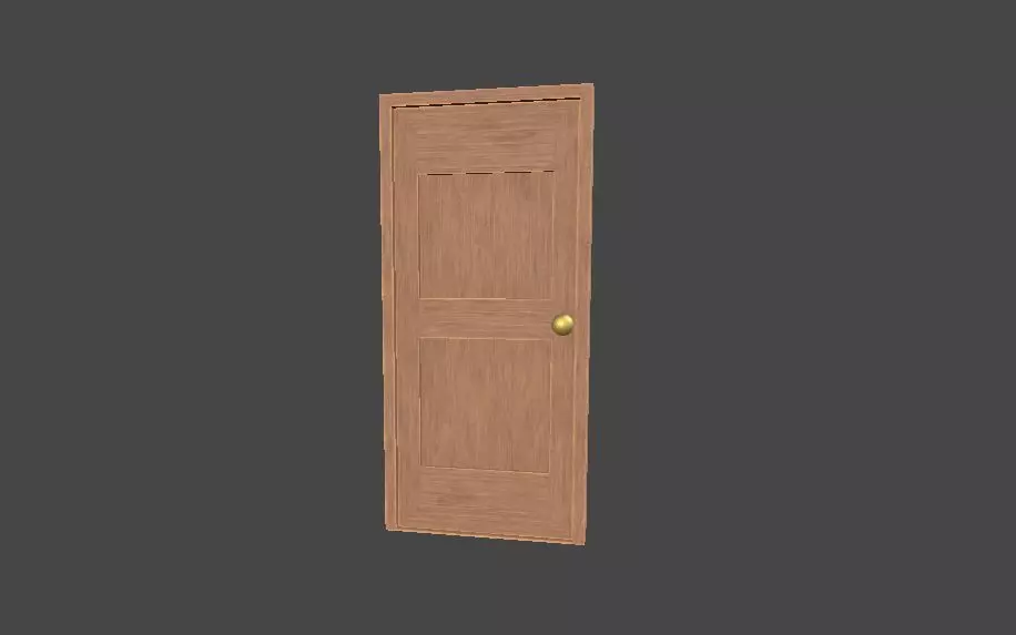 Low poly door Low-poly 3D model_0
