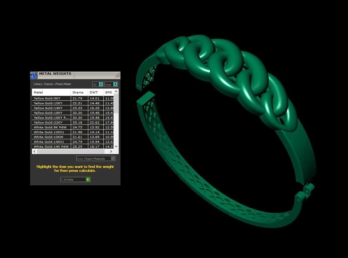 Cuban bracelet 3D print model_18