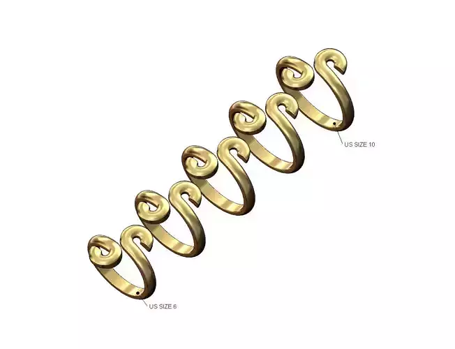 Bypass scroll ends 3mm wide band US sizes 6to10