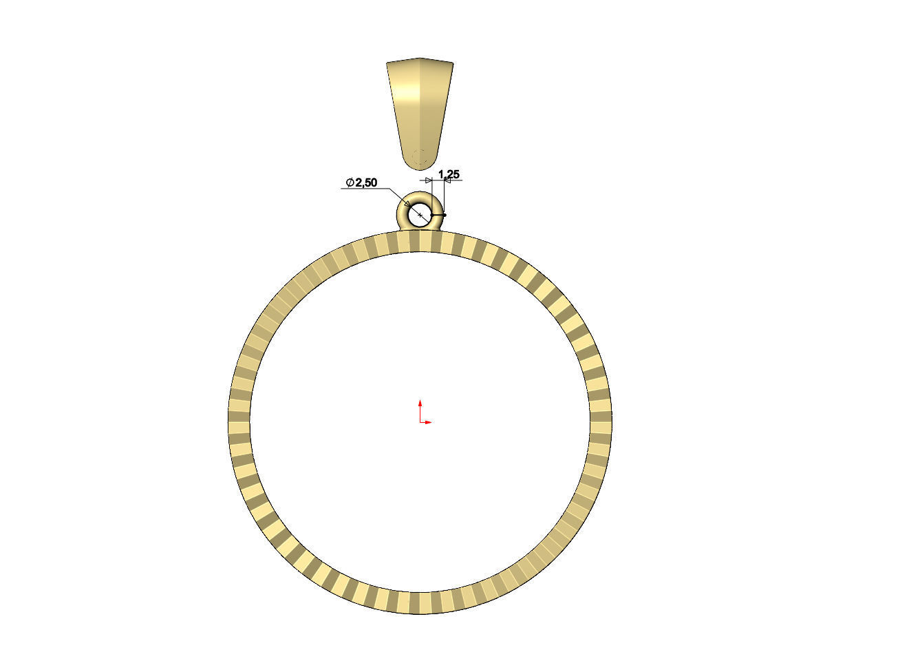 Fluted 50 pesos coin pendant frame 3D print model_7