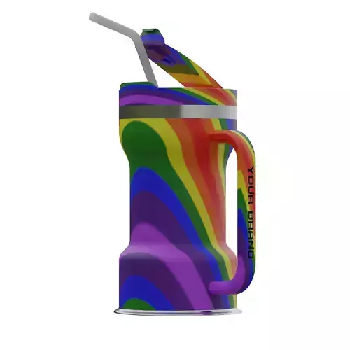 Water Tumbler - Customizable 3D Model with Straw and Handle