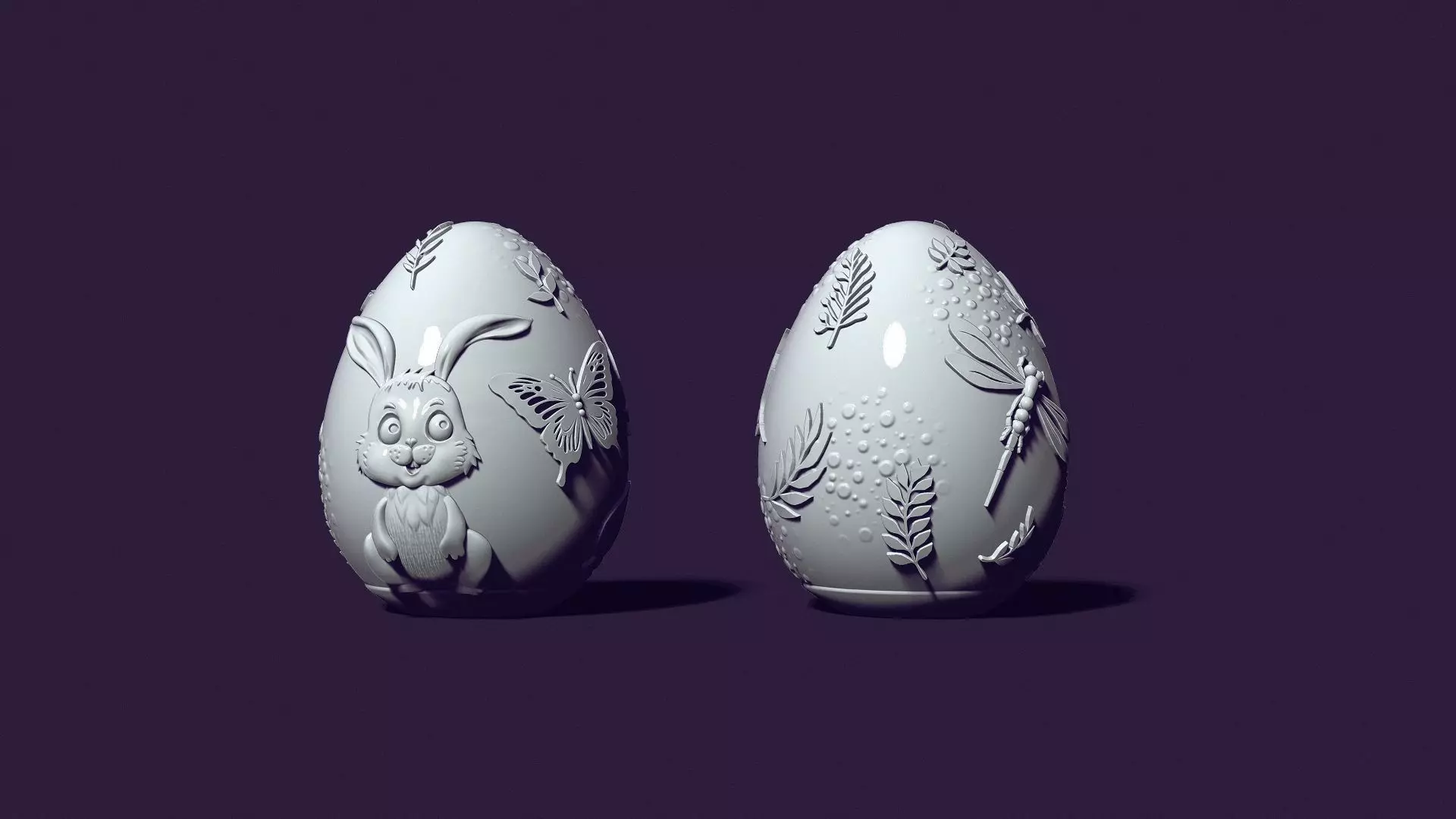Easter egg with bunny 3D print model