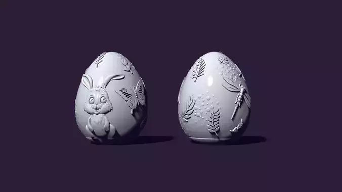 Easter egg with bunny 3D print model