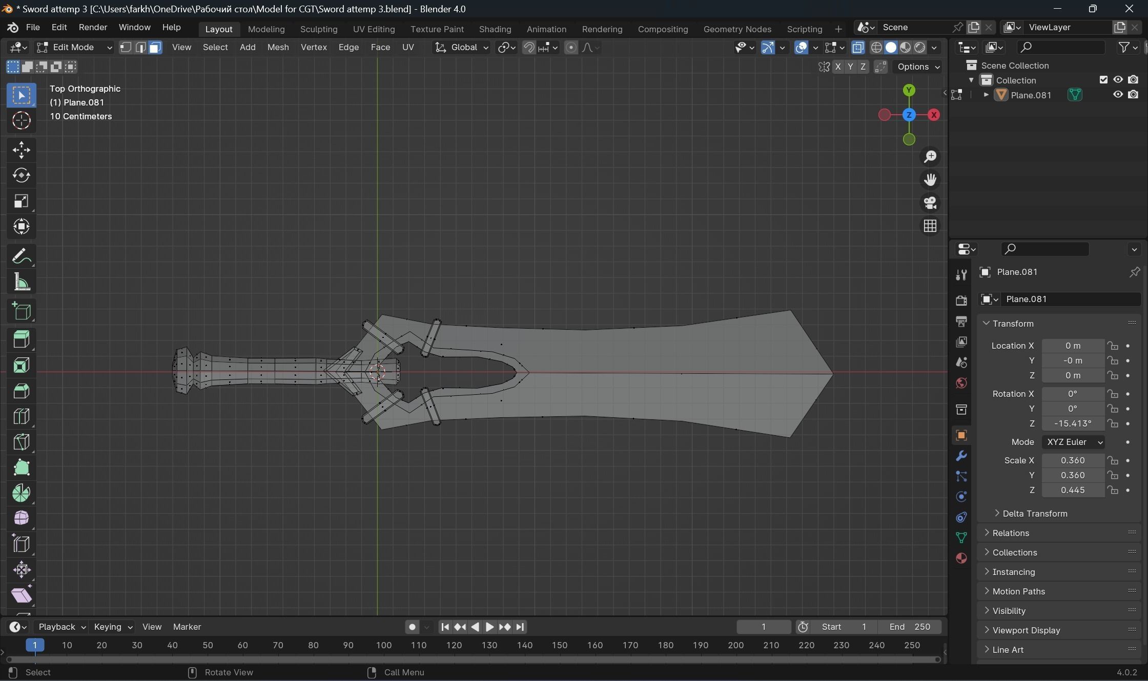Sword attempt 3 Free 3D model_2