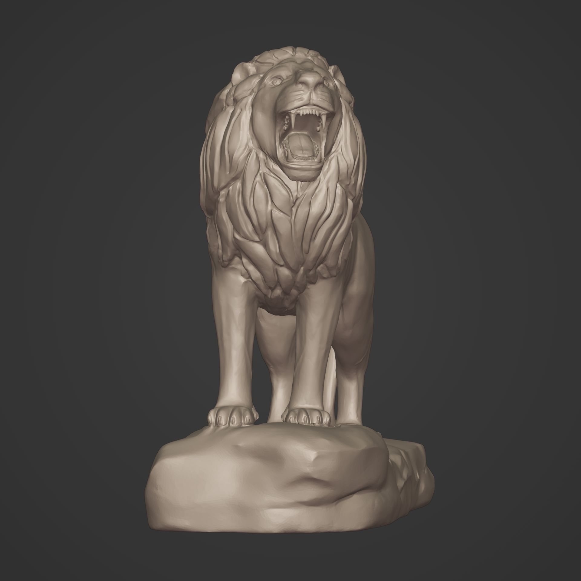 Lion Statue - Figurine -- Original Design 3D print model_3
