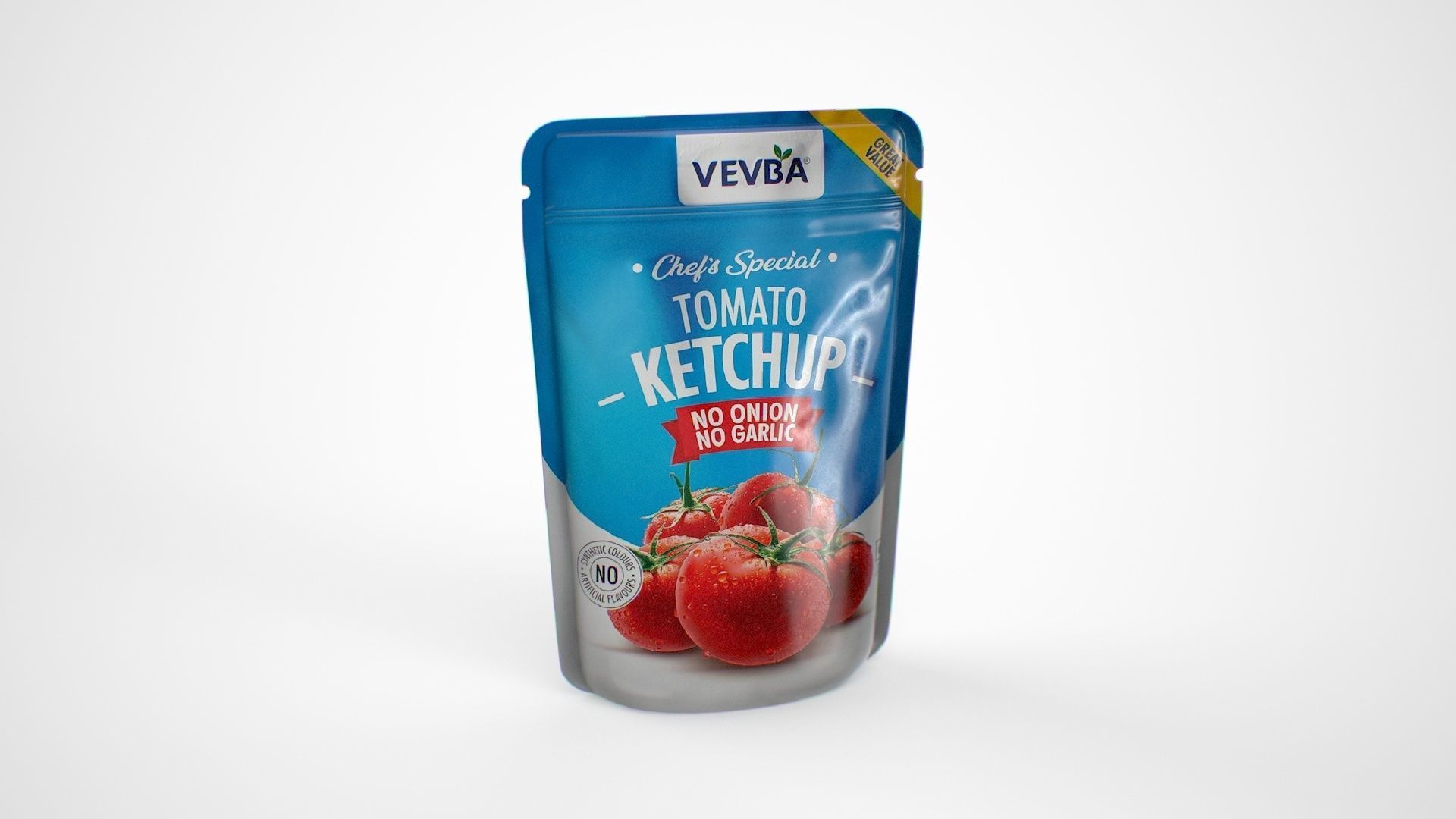Tomato Ketchup Packet Low-poly 3D model_1