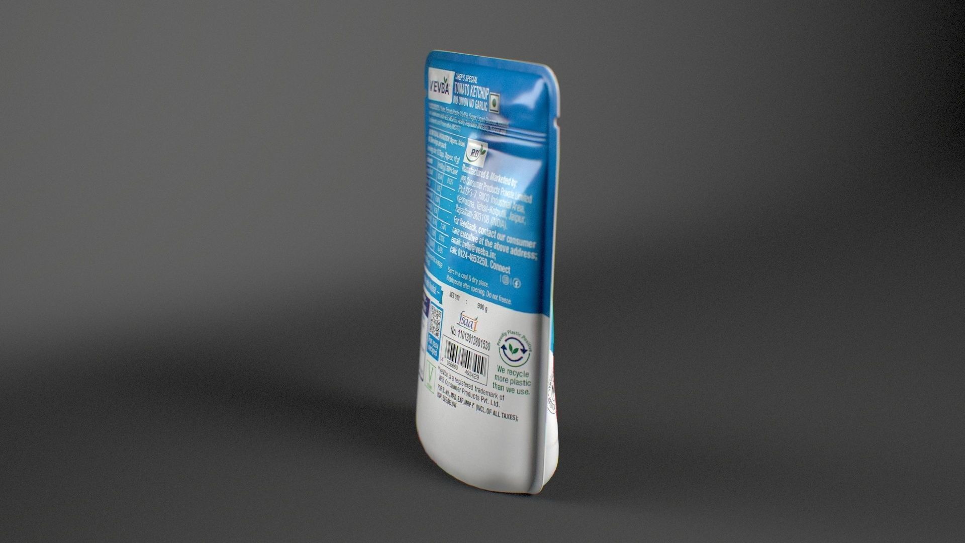 Tomato Ketchup Packet Low-poly 3D model_6