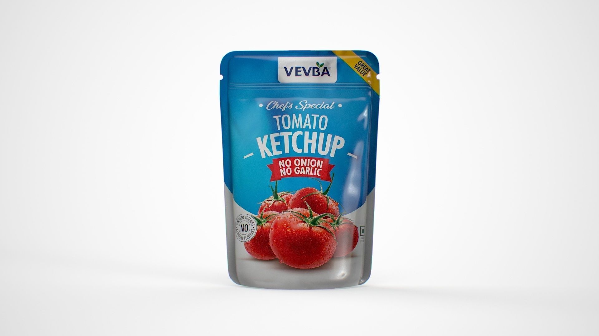 Tomato Ketchup Packet Low-poly 3D model_2