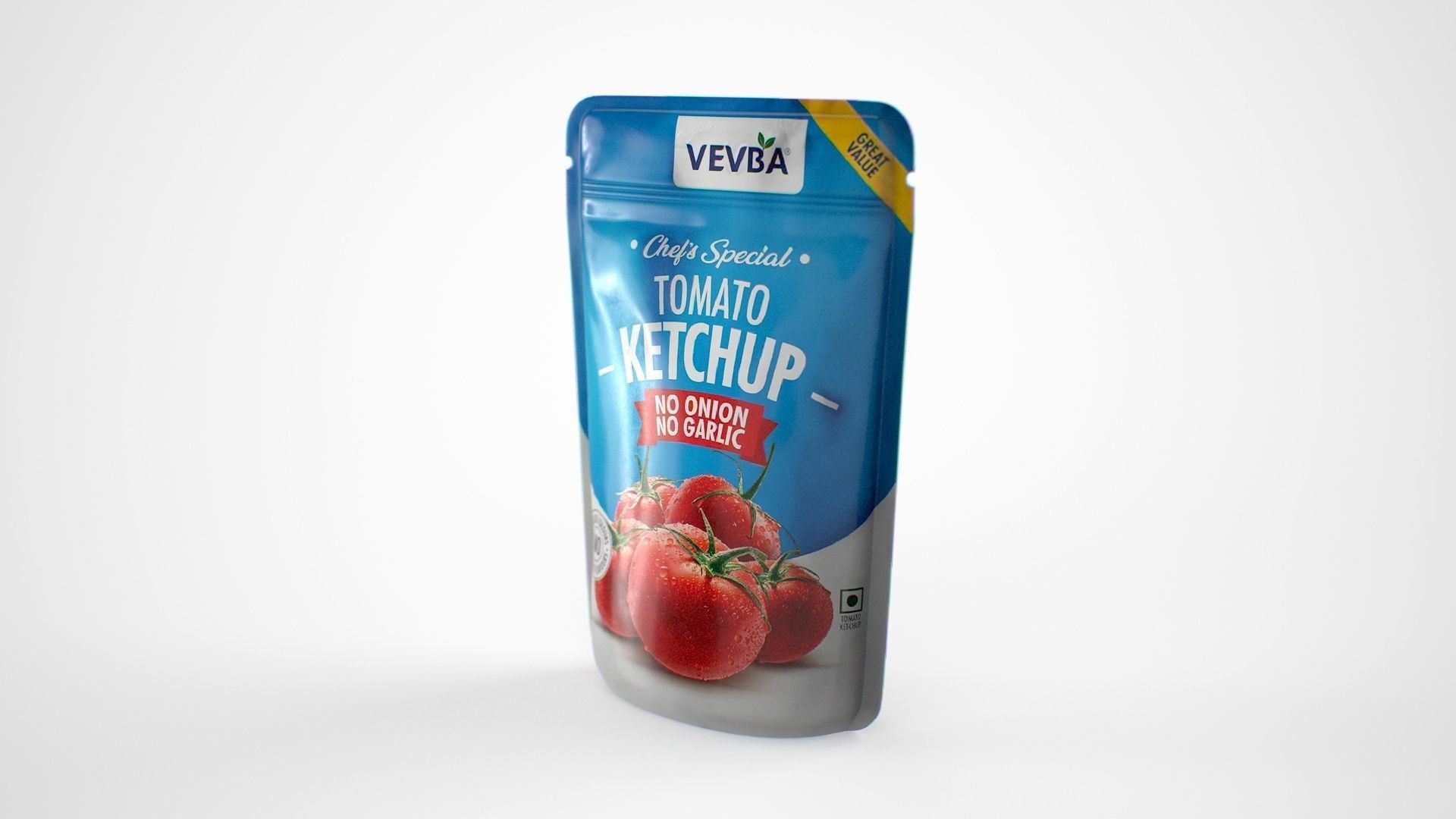 Tomato Ketchup Packet Low-poly 3D model_4
