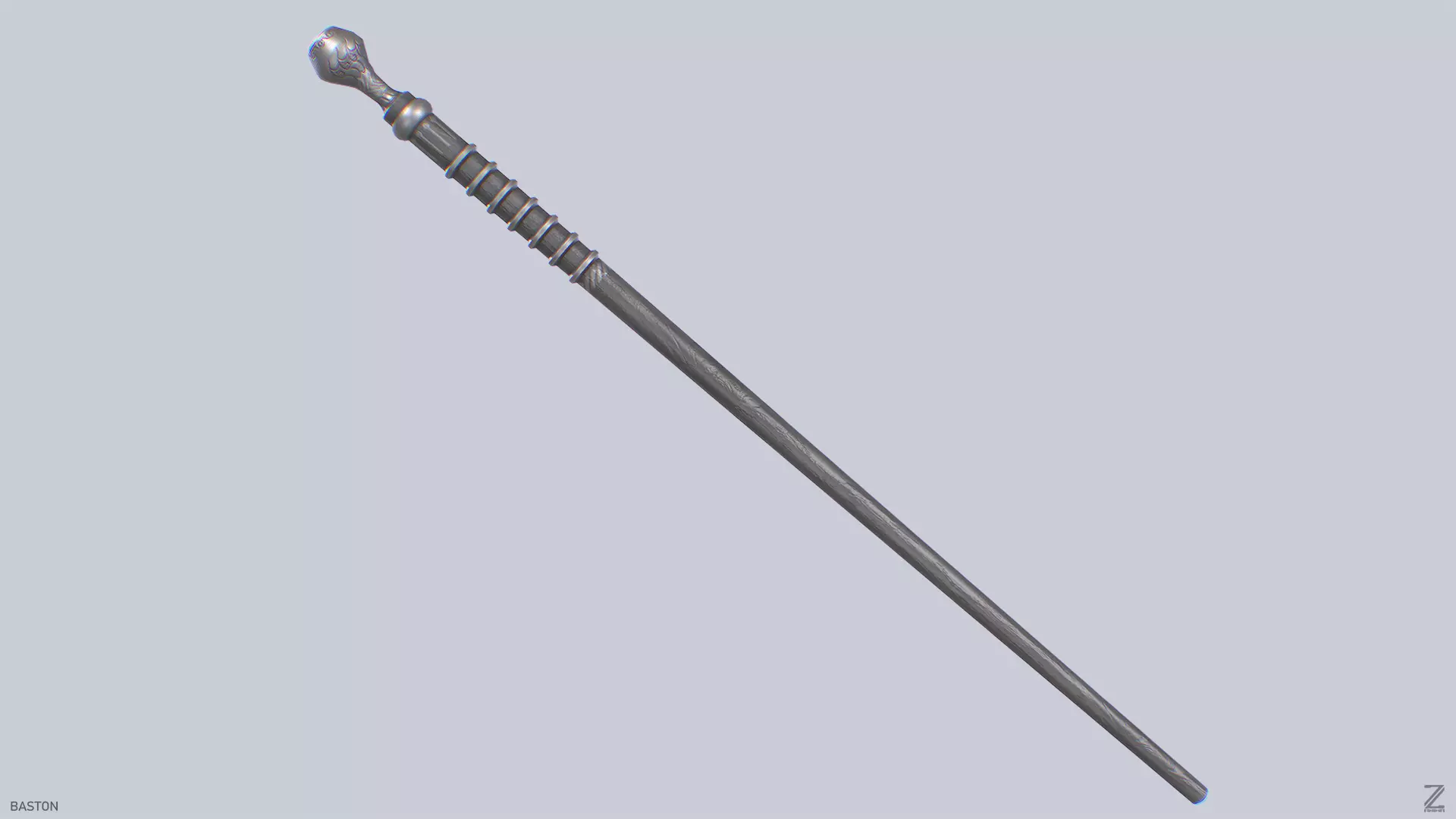 Baston Low-poly 3D model_0