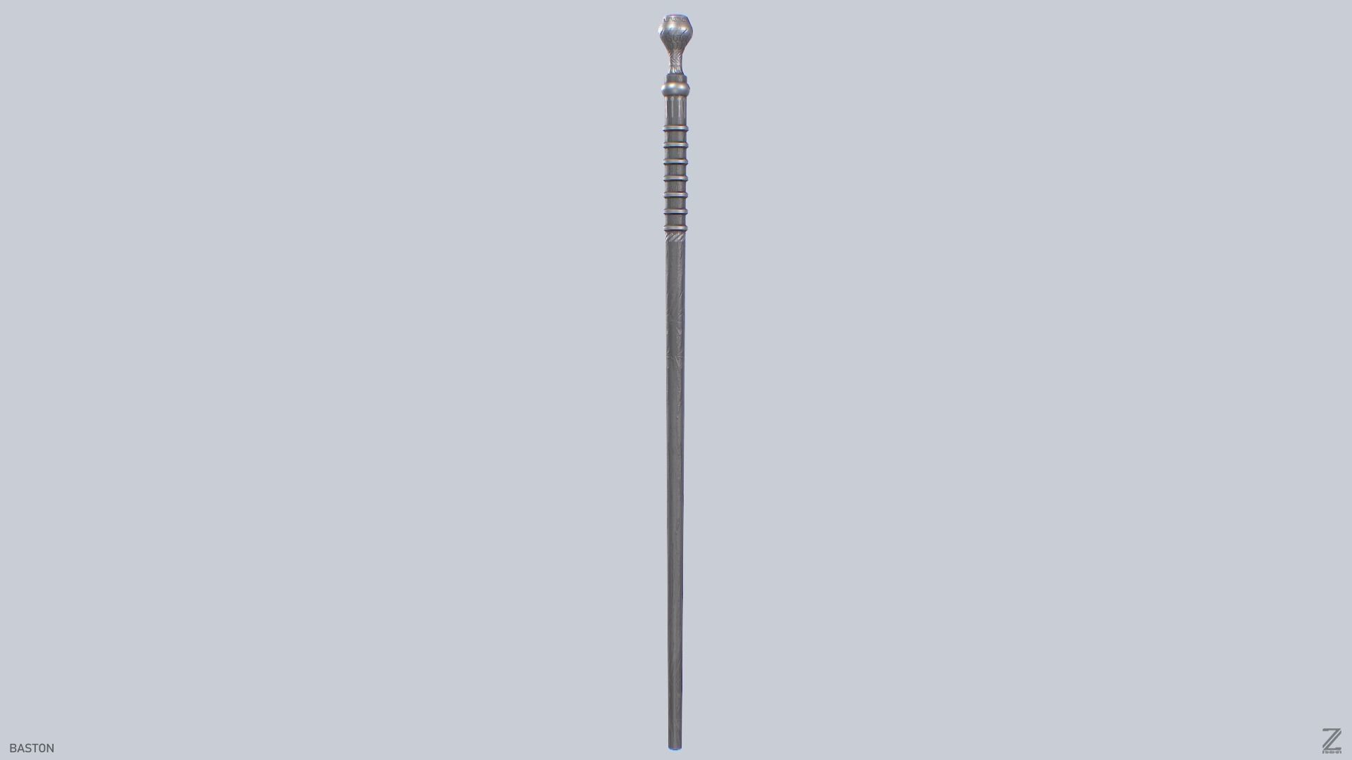 Baston Low-poly 3D model_2