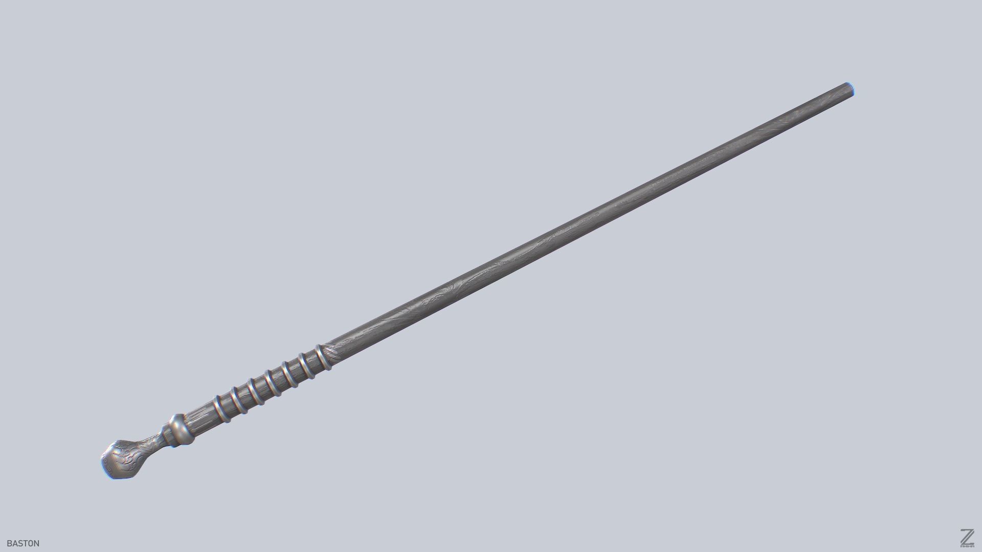 Baston Low-poly 3D model_7