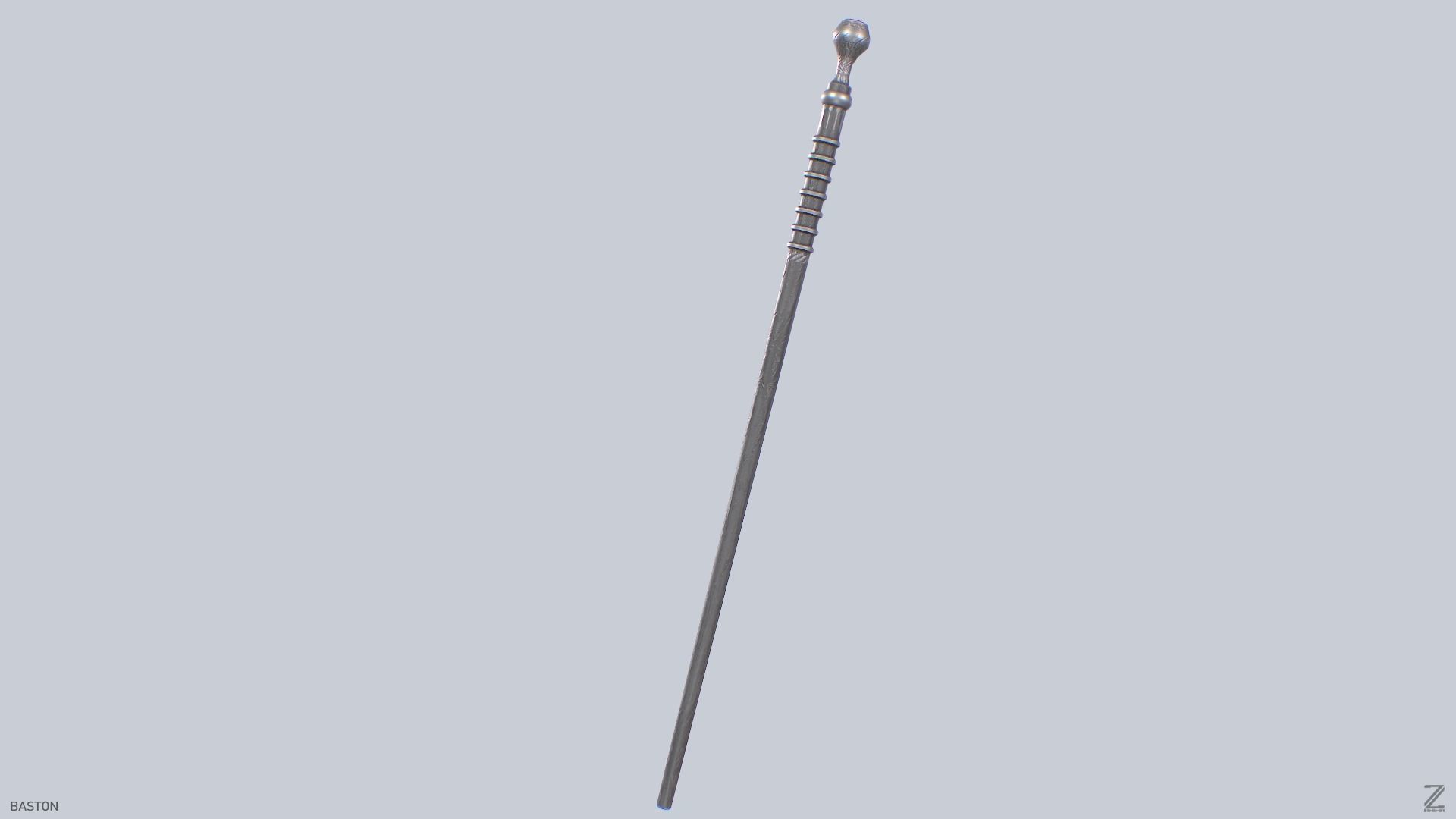 Baston Low-poly 3D model_4