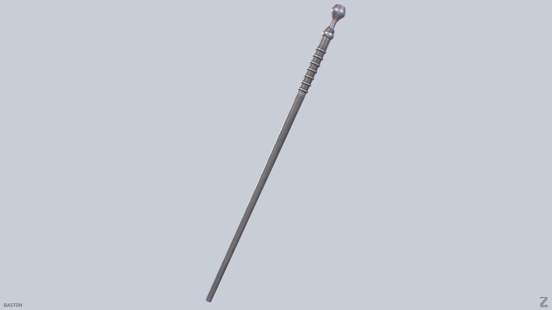 Baston Low-poly 3D model_6