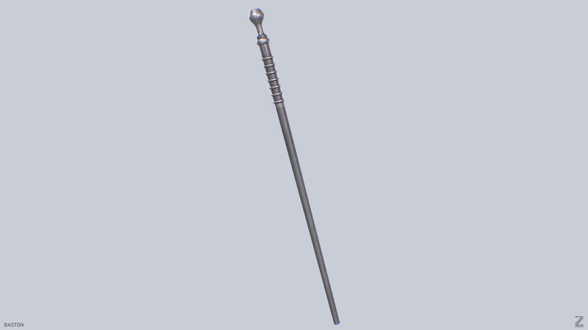 Baston Low-poly 3D model_8