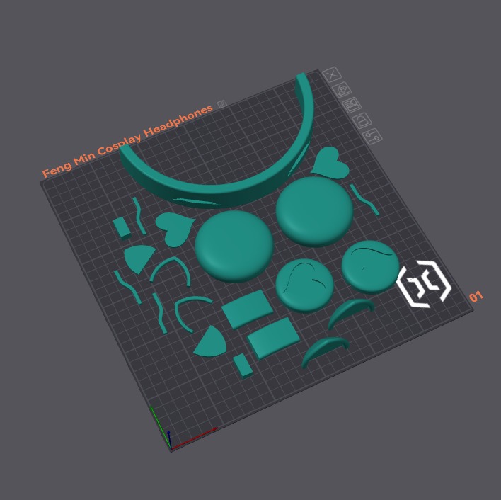 Feng Min Cosplay Headphones  3D print model_1