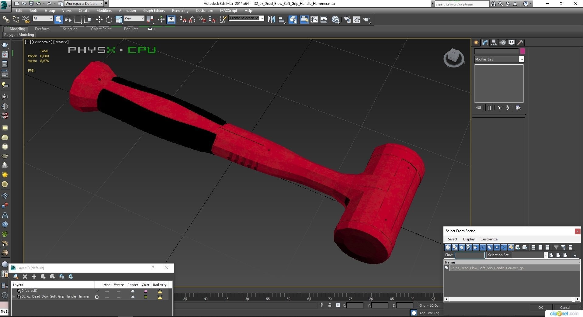 SO 32oz Dead Blow Soft Grip Handle Hammer Low-poly 3D model_26