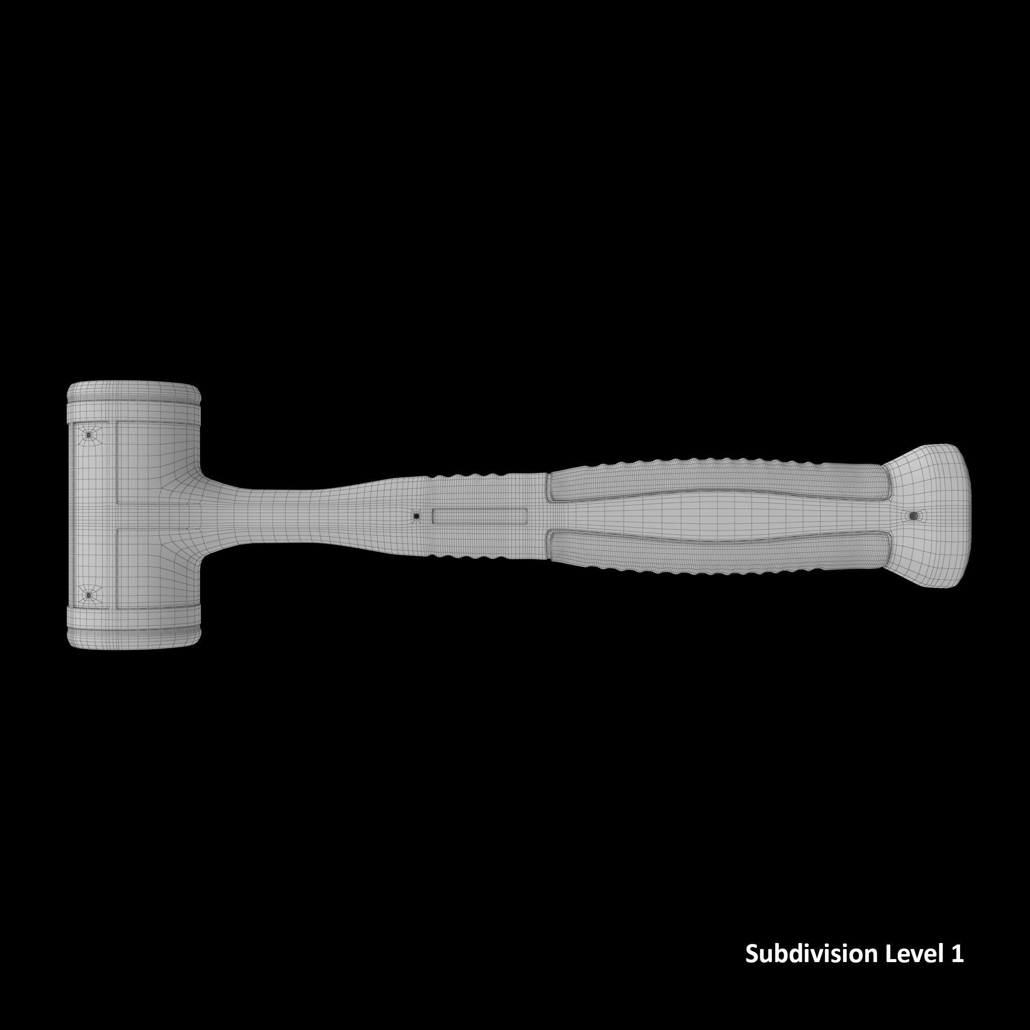 SO 32oz Dead Blow Soft Grip Handle Hammer Low-poly 3D model_23