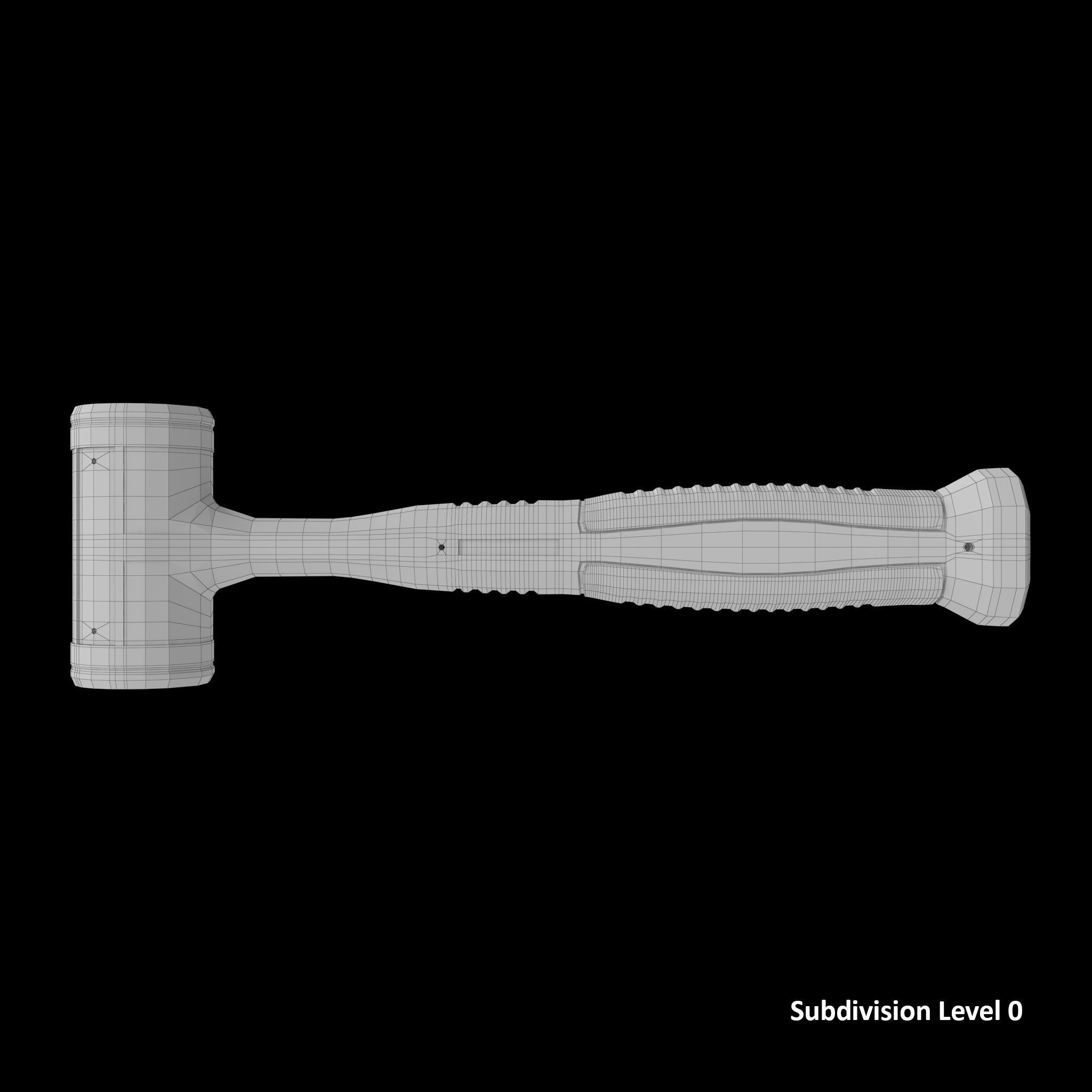 SO 32oz Dead Blow Soft Grip Handle Hammer Low-poly 3D model_22
