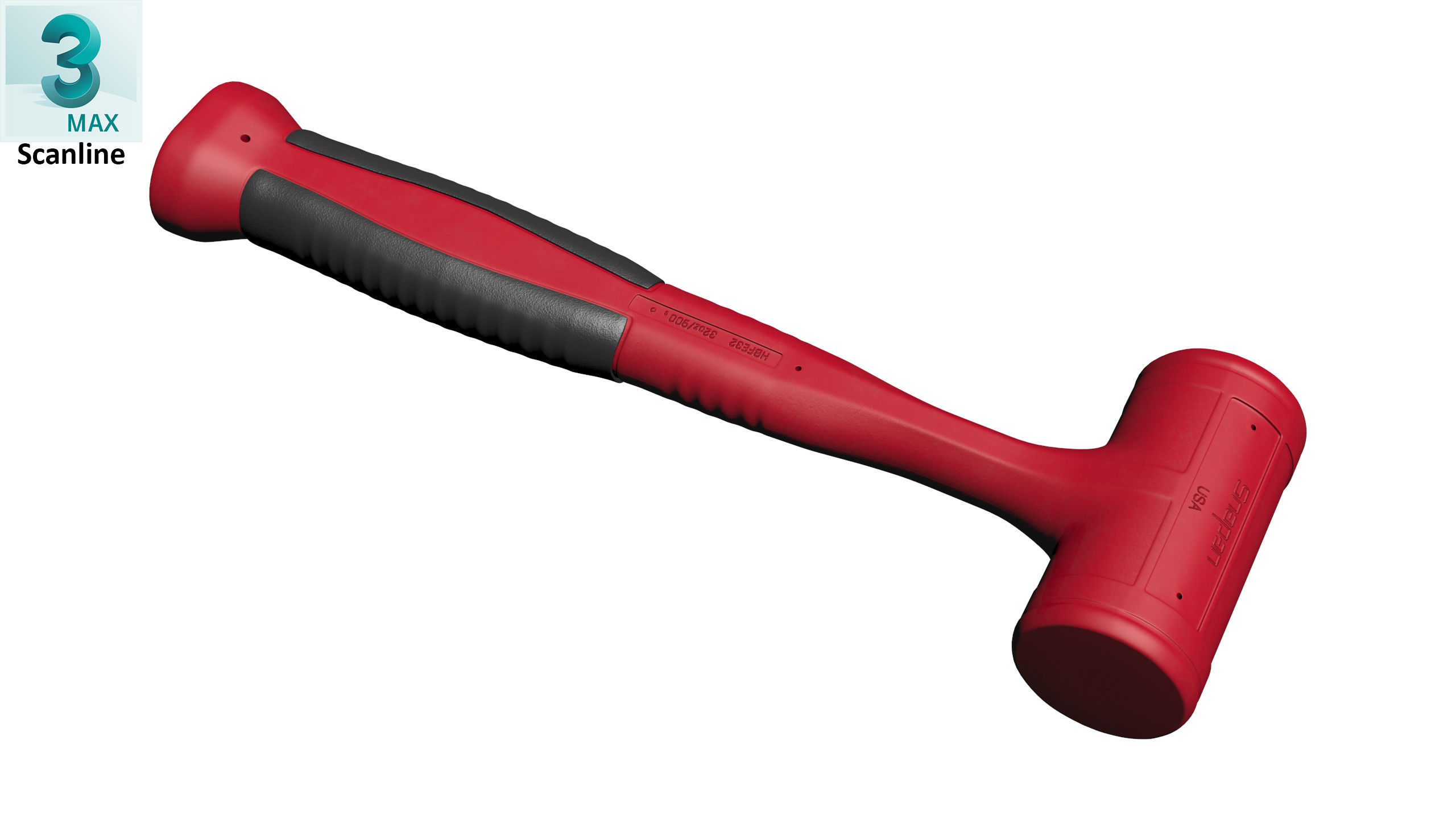 SO 32oz Dead Blow Soft Grip Handle Hammer Low-poly 3D model_25