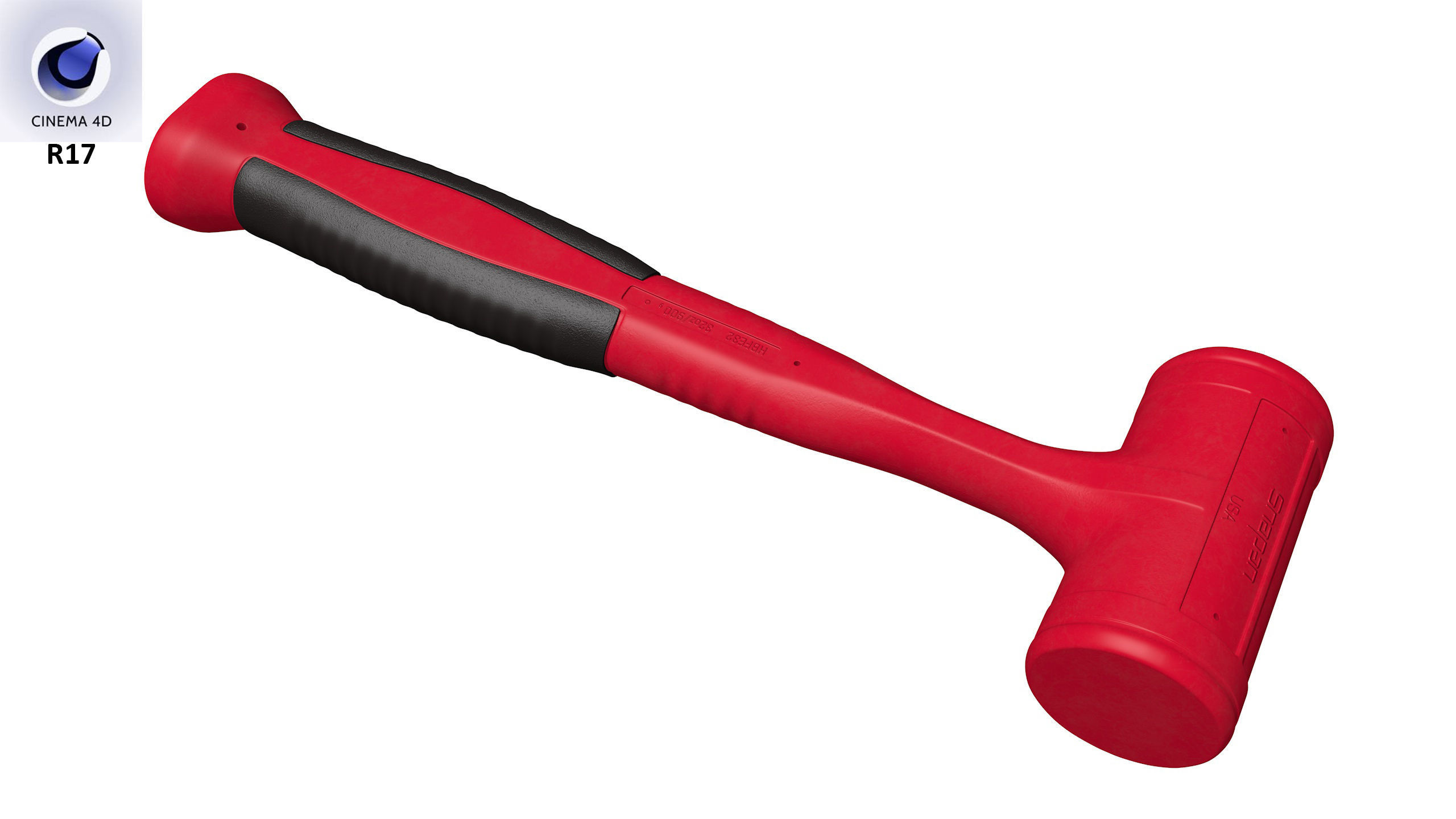 SO 32oz Dead Blow Soft Grip Handle Hammer Low-poly 3D model_30