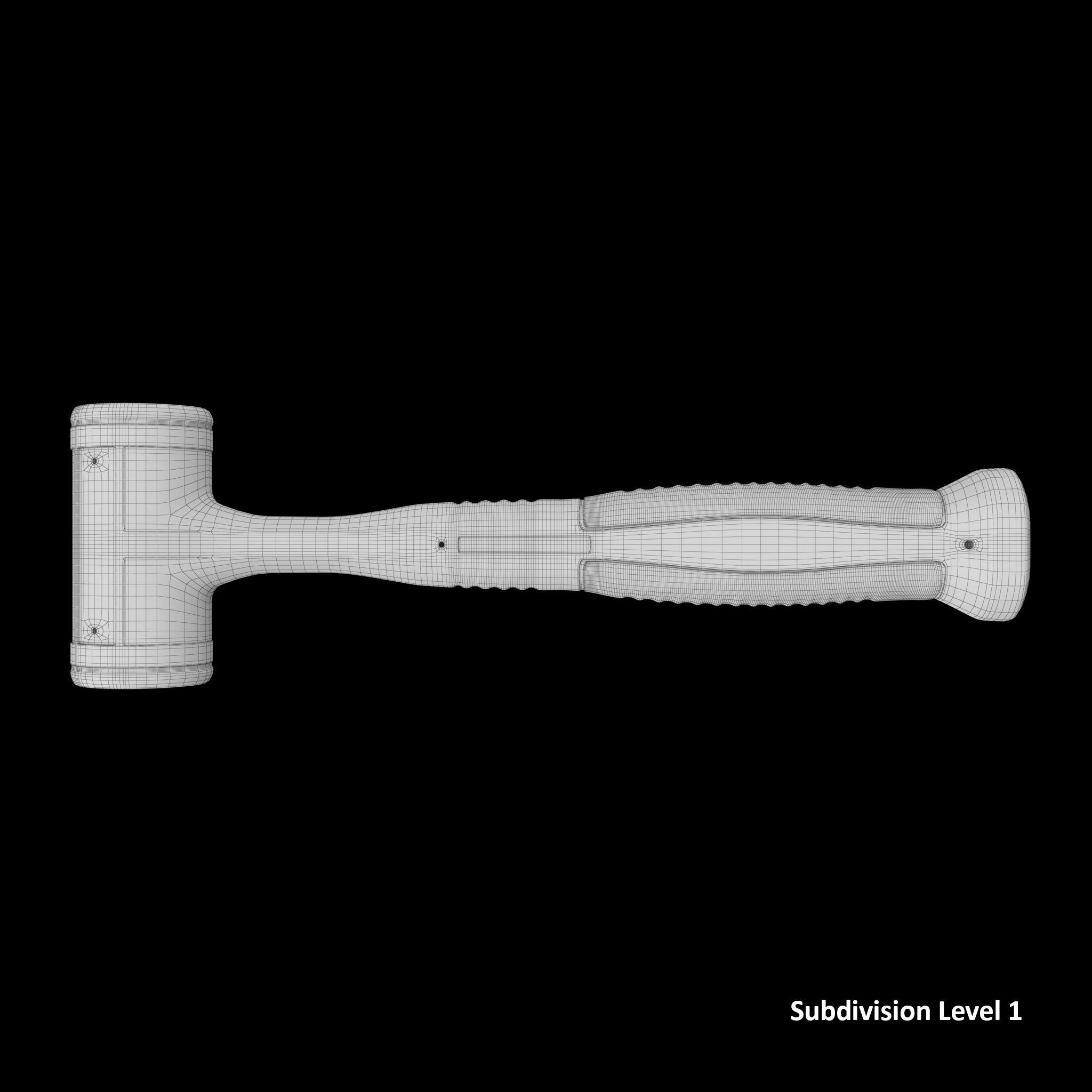 SO 32oz Dead Blow Soft Grip Handle Hammer Low-poly 3D model_9
