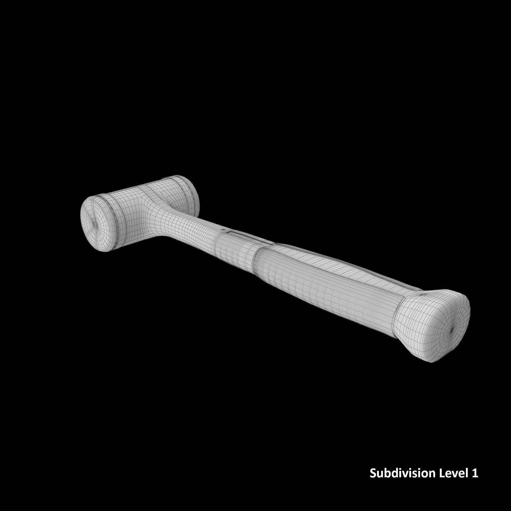 SO 32oz Dead Blow Soft Grip Handle Hammer Low-poly 3D model_11