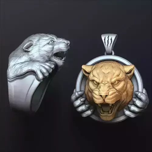Panthere Ring Pendant Collection Pack 3D print model