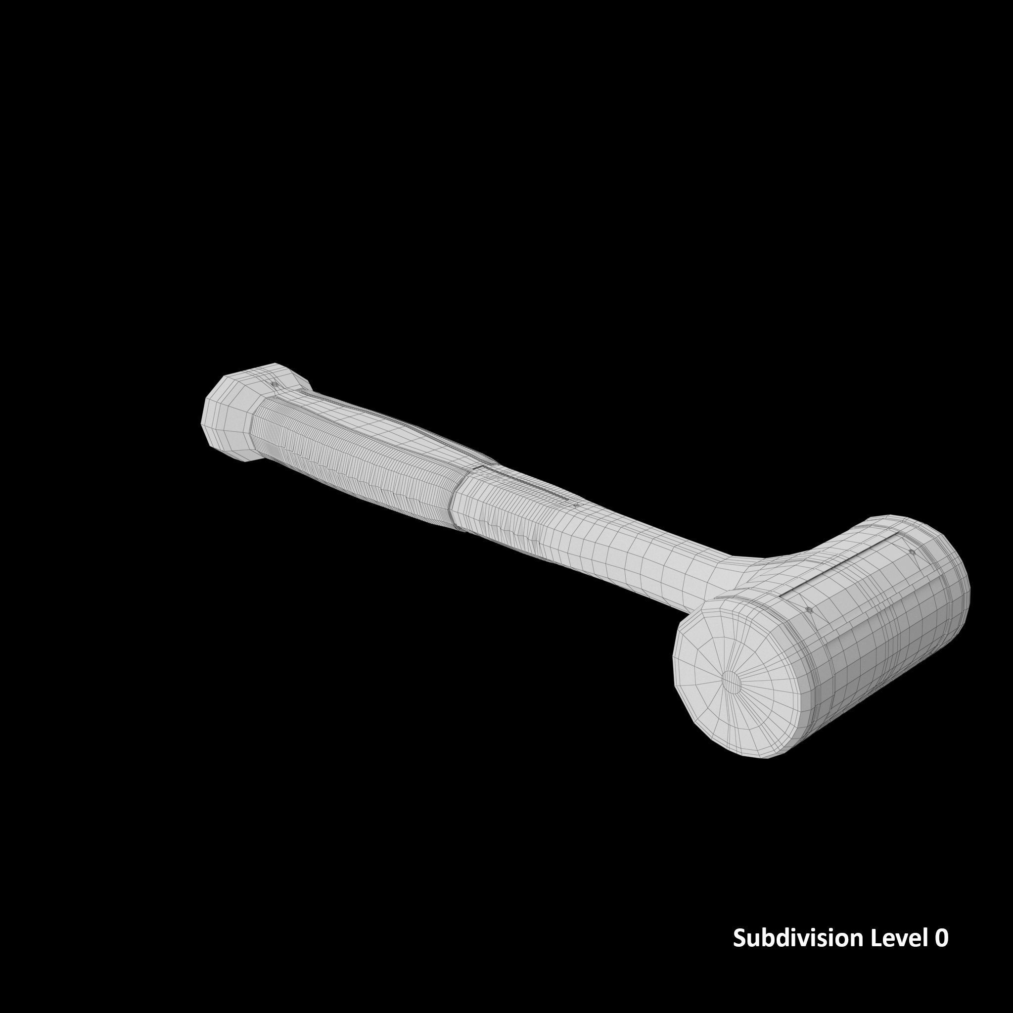 32oz Dead Blow Soft Grip Handle Hammer Low-poly 3D model_12
