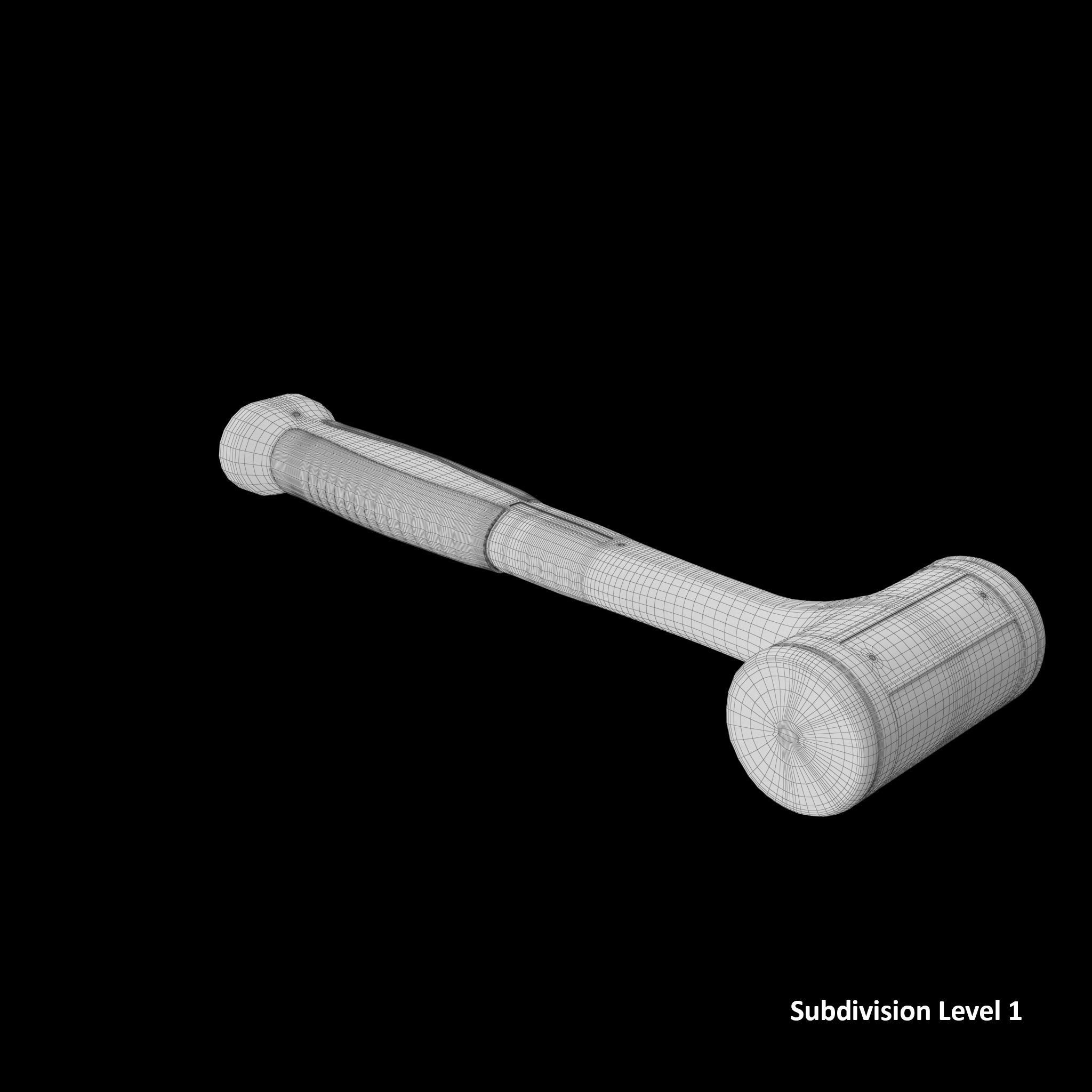 32oz Dead Blow Soft Grip Handle Hammer Low-poly 3D model_13