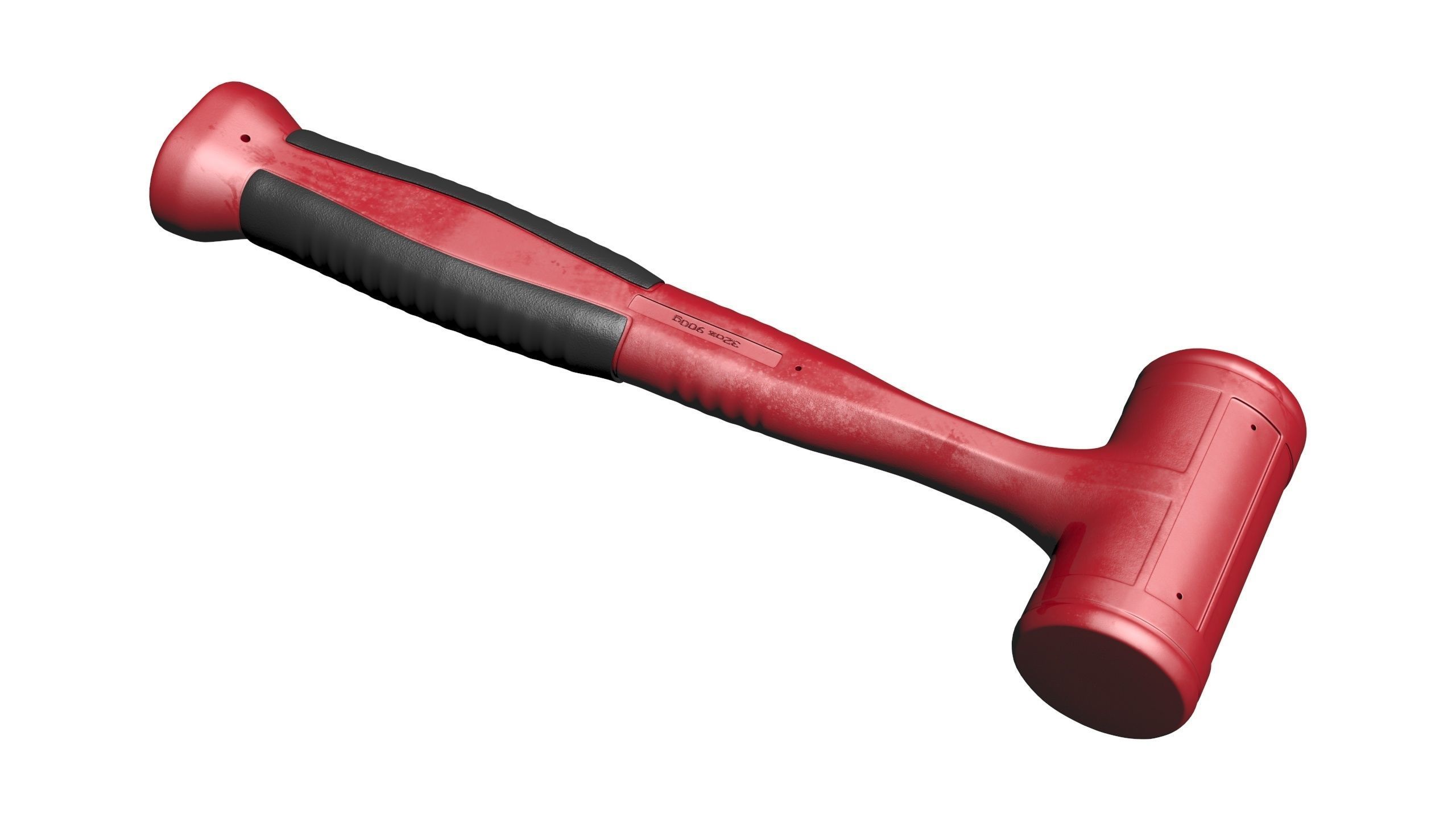 32oz Dead Blow Soft Grip Handle Hammer Low-poly 3D model_27