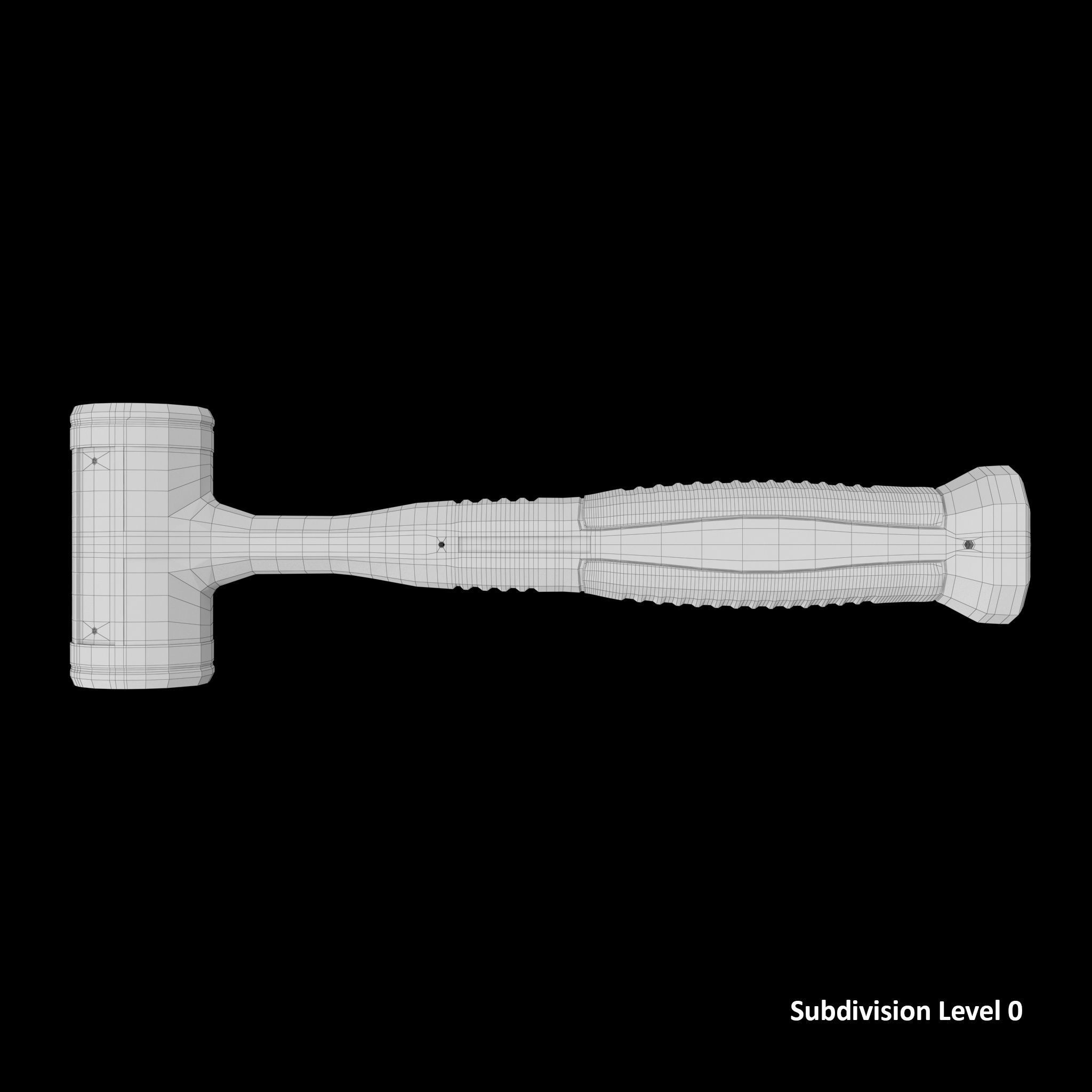 32oz Dead Blow Soft Grip Handle Hammer Low-poly 3D model_8