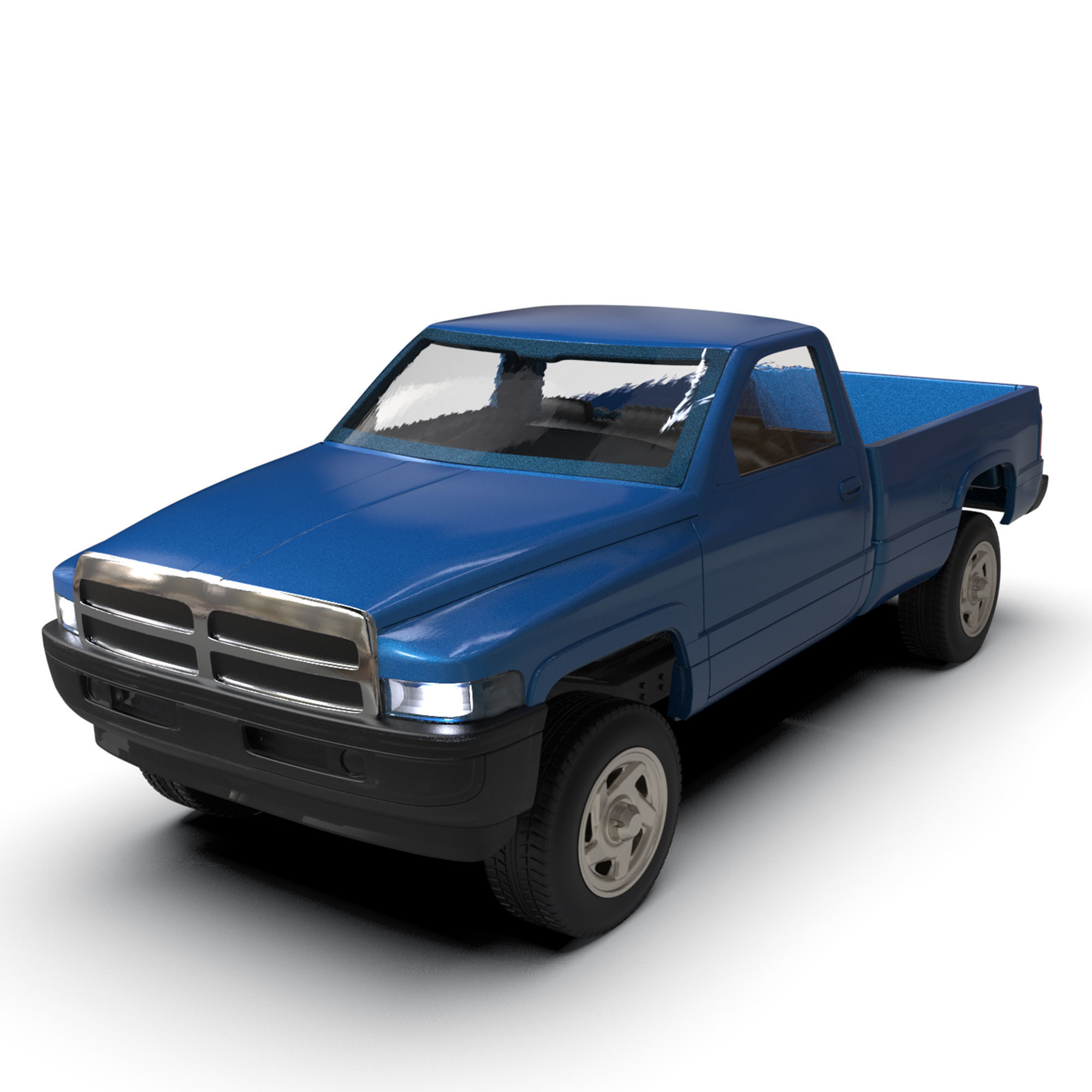 Dodge frame short Pickup 1500 Regular cab vehicle stl 3D print model_15