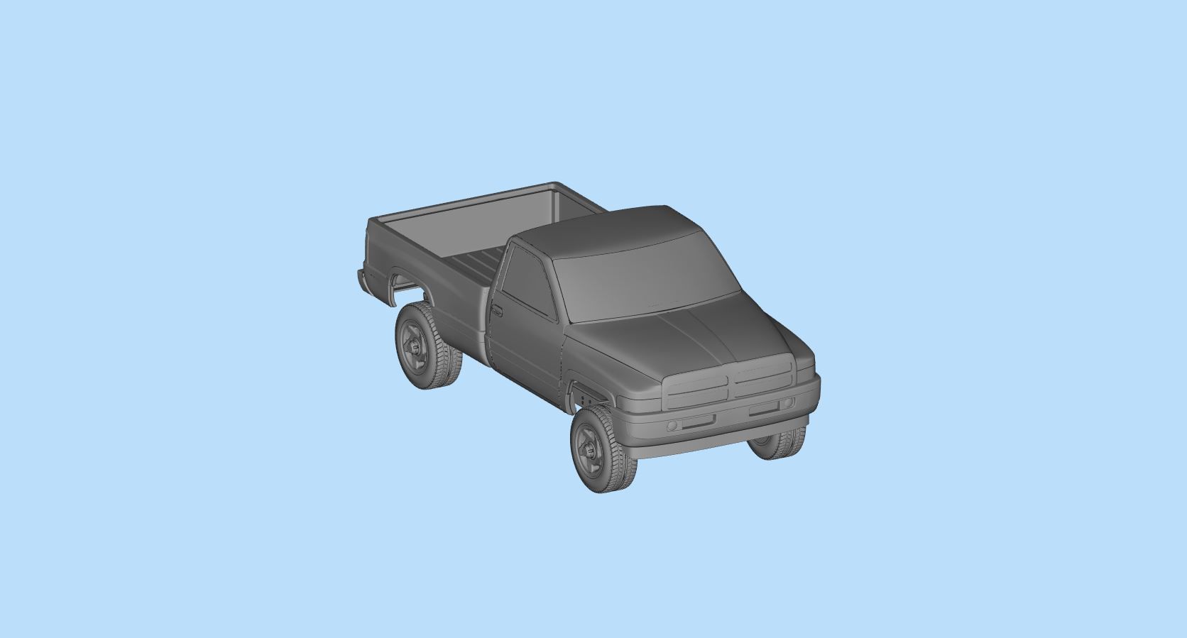 Dodge frame short Pickup 1500 Regular cab vehicle stl 3D print model_20