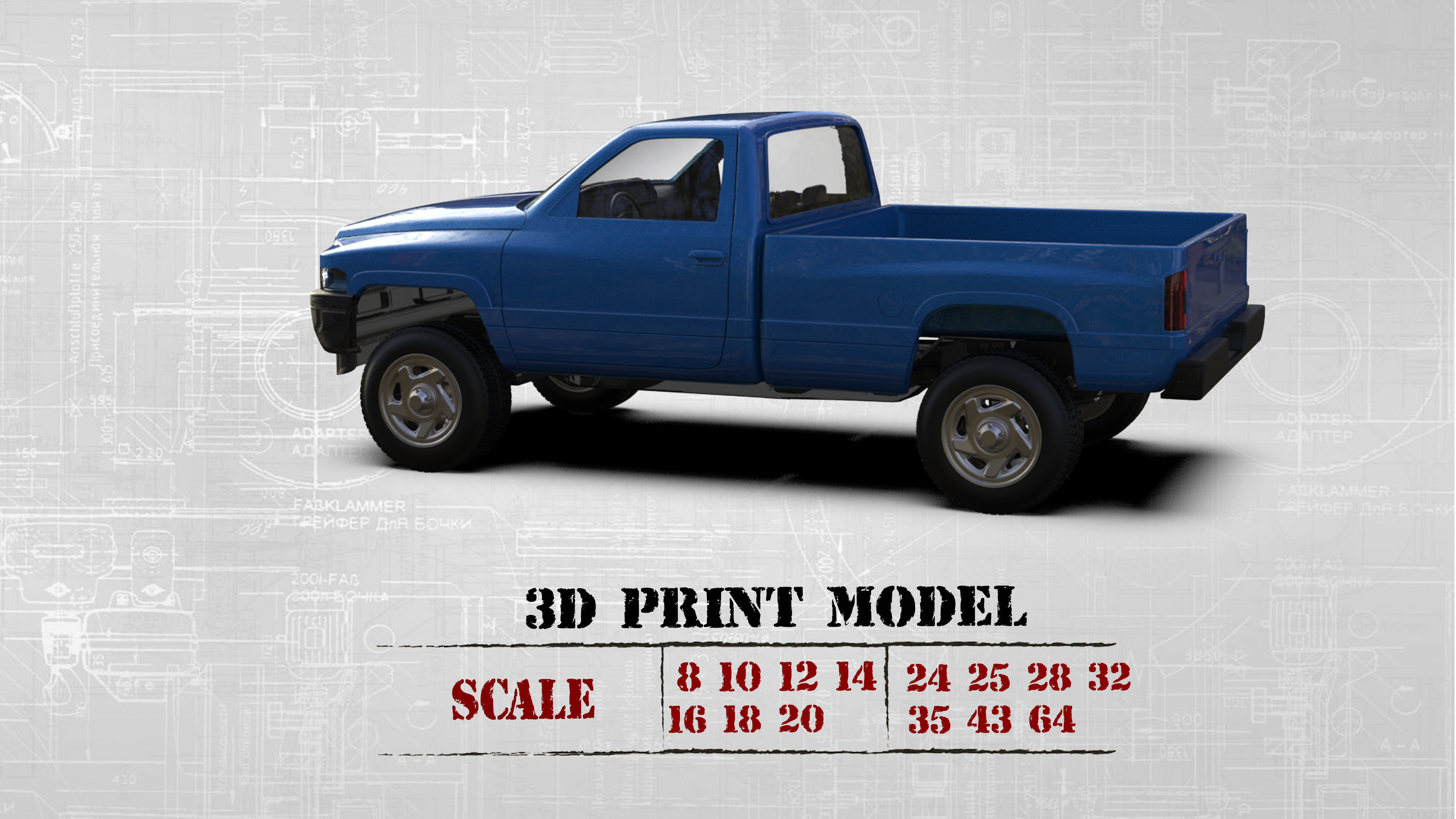 Dodge frame short Pickup 1500 Regular cab vehicle stl 3D print model_22