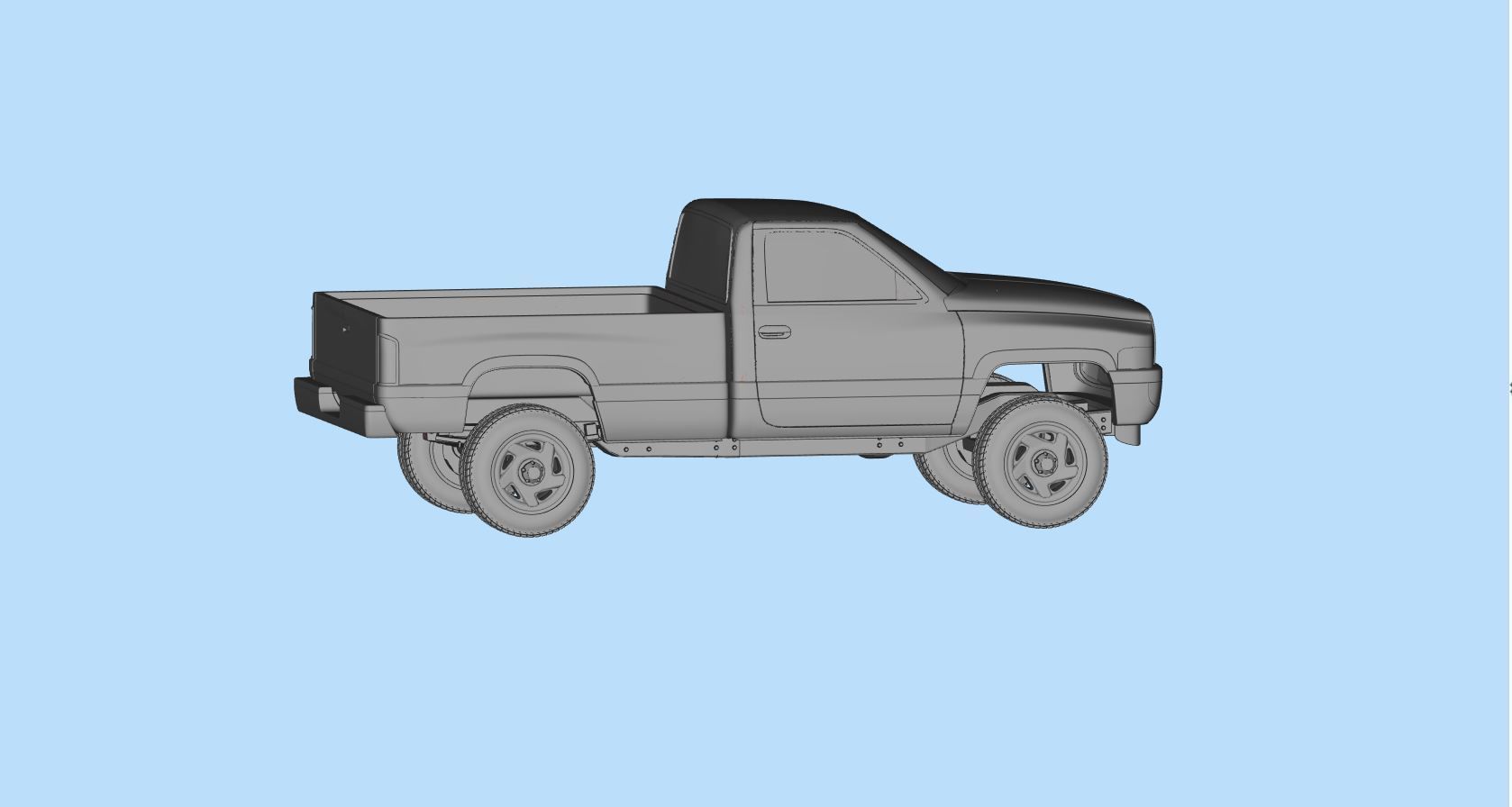 Dodge frame short Pickup 1500 Regular cab vehicle stl 3D print model_7