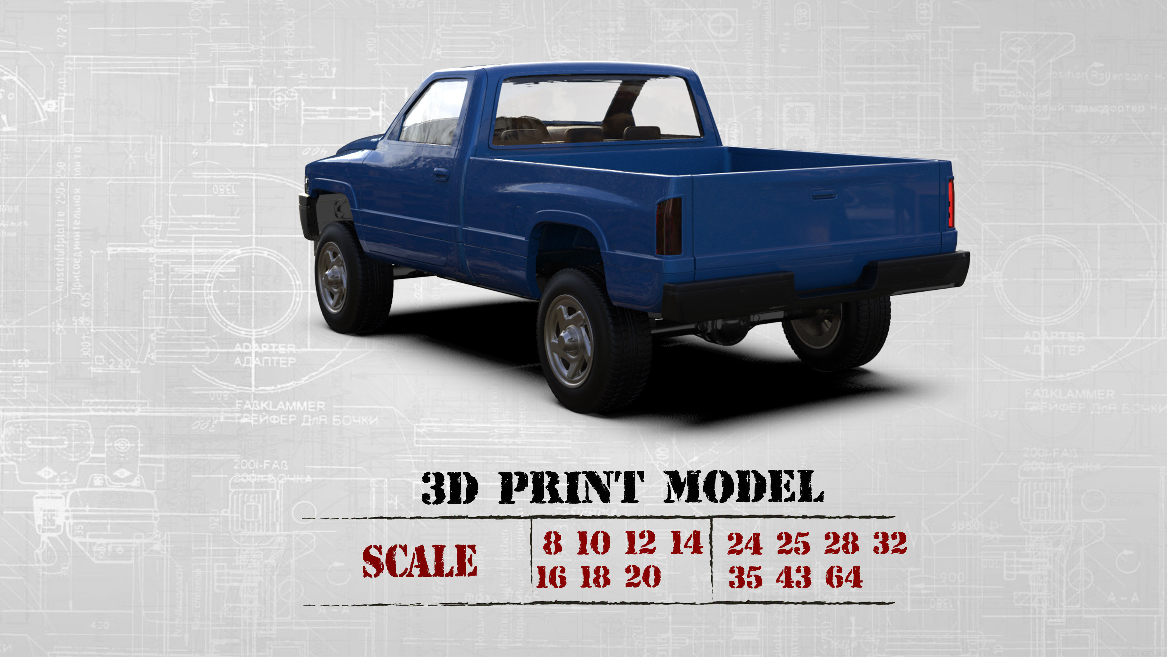 Dodge frame short Pickup 1500 Regular cab vehicle stl 3D print model_23