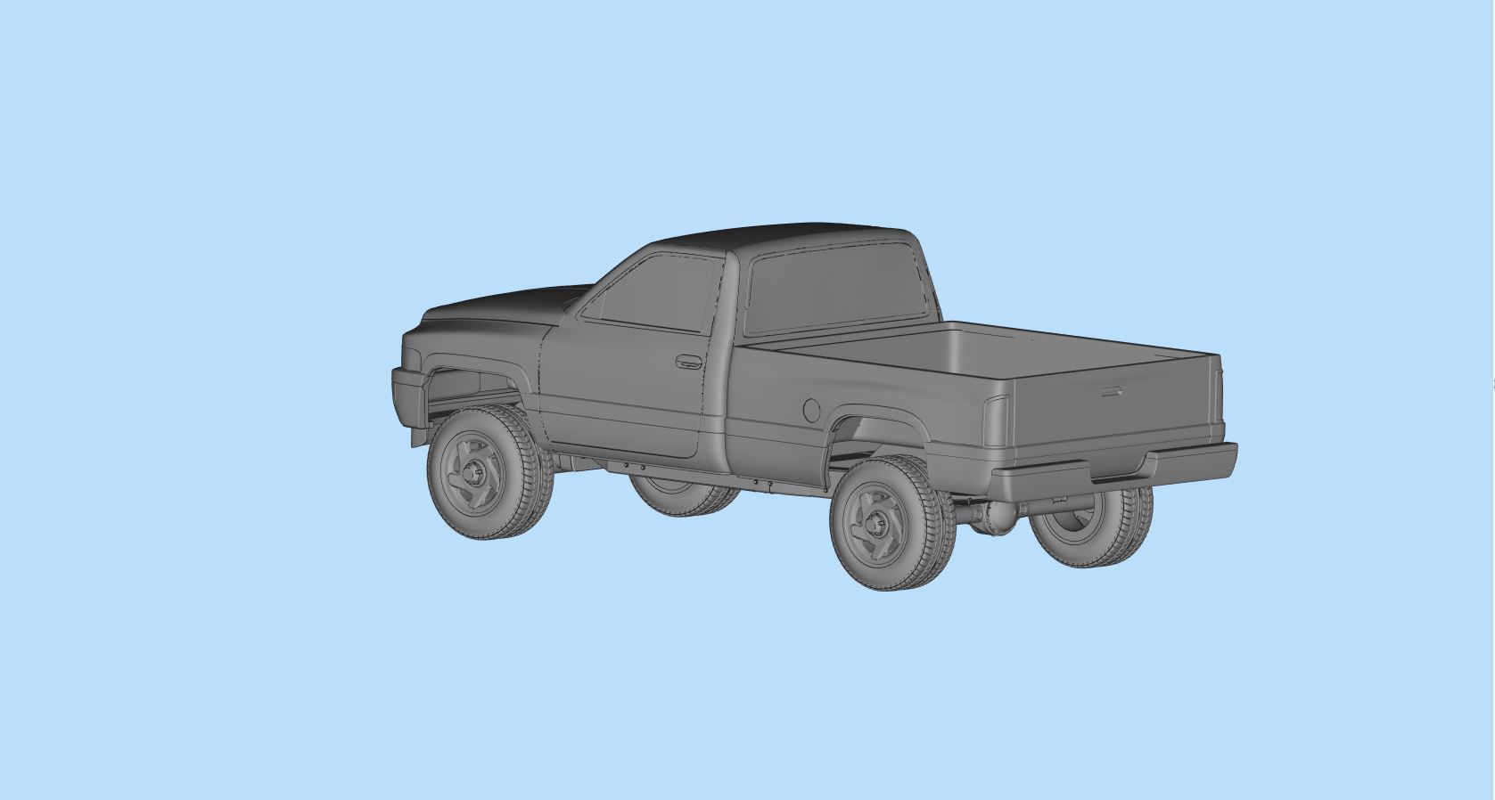 Dodge frame short Pickup 1500 Regular cab vehicle stl 3D print model_13