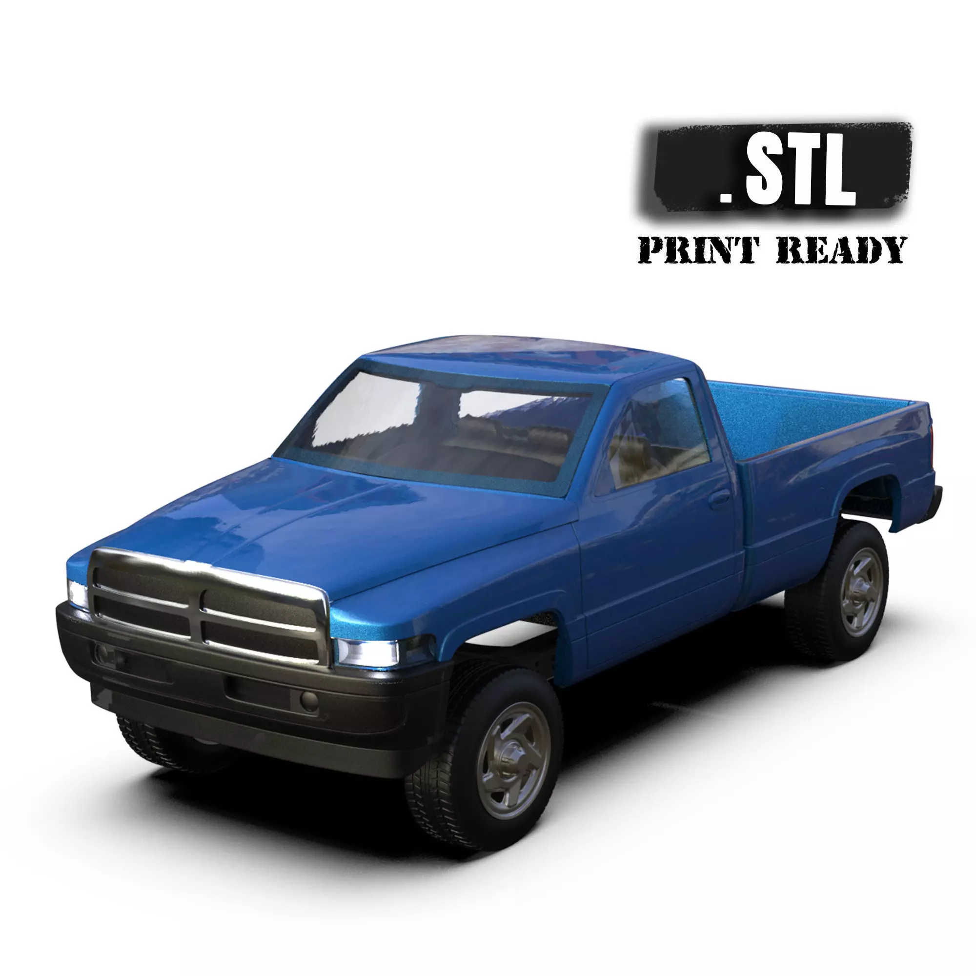Dodge frame short Pickup 1500 Regular cab vehicle stl 3D print model_0