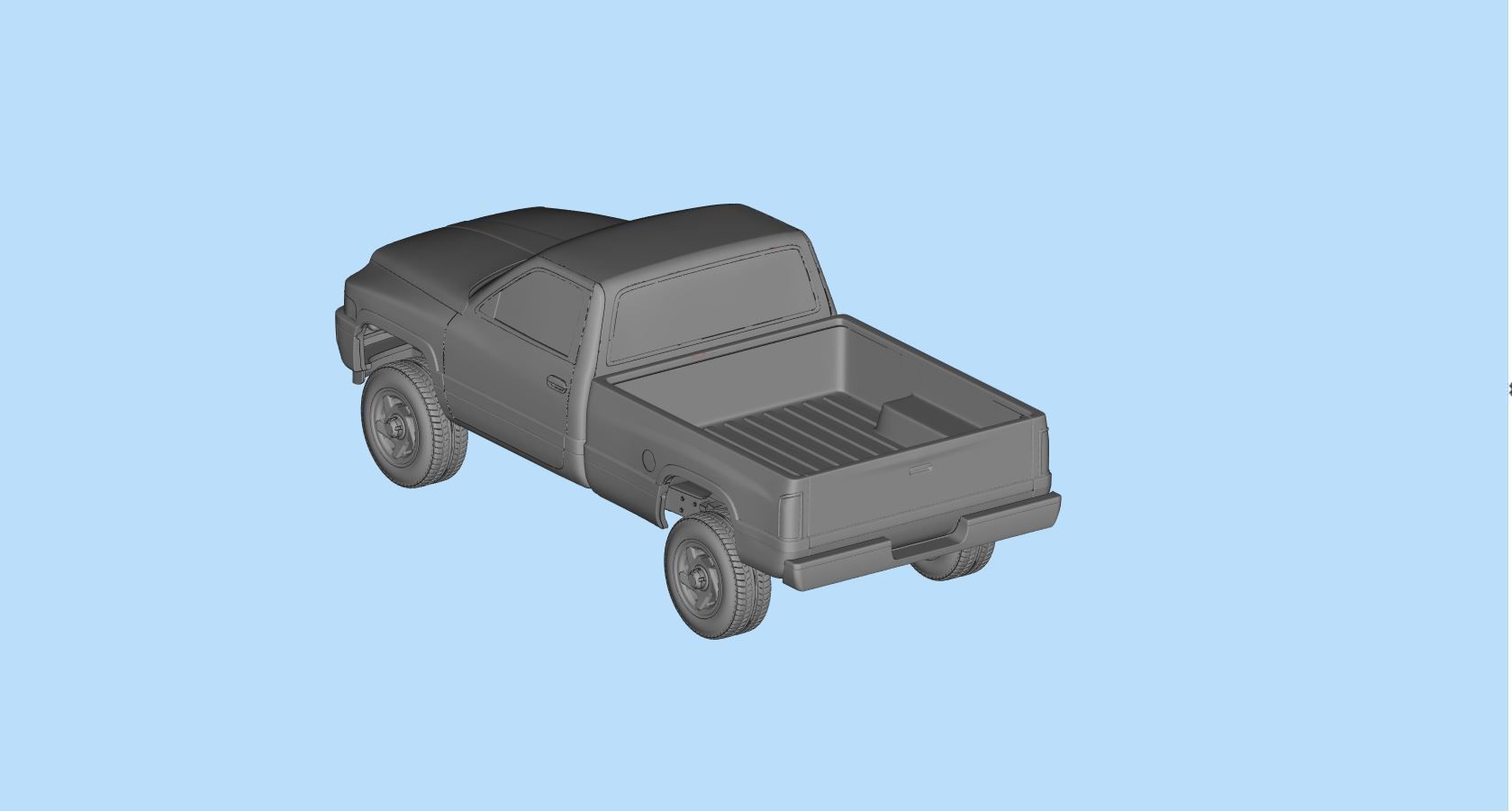 Dodge frame short Pickup 1500 Regular cab vehicle stl 3D print model_16