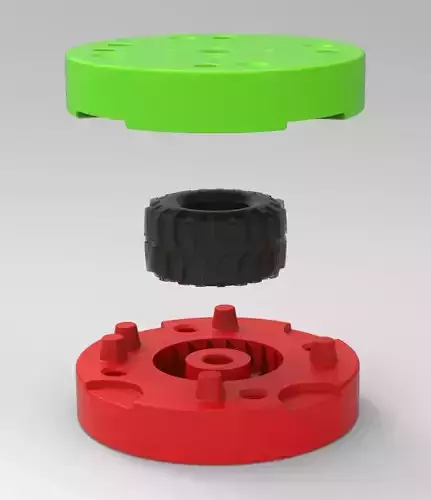 Mold for diecast dirt dragster rear tire 10 Scale 1 to 25