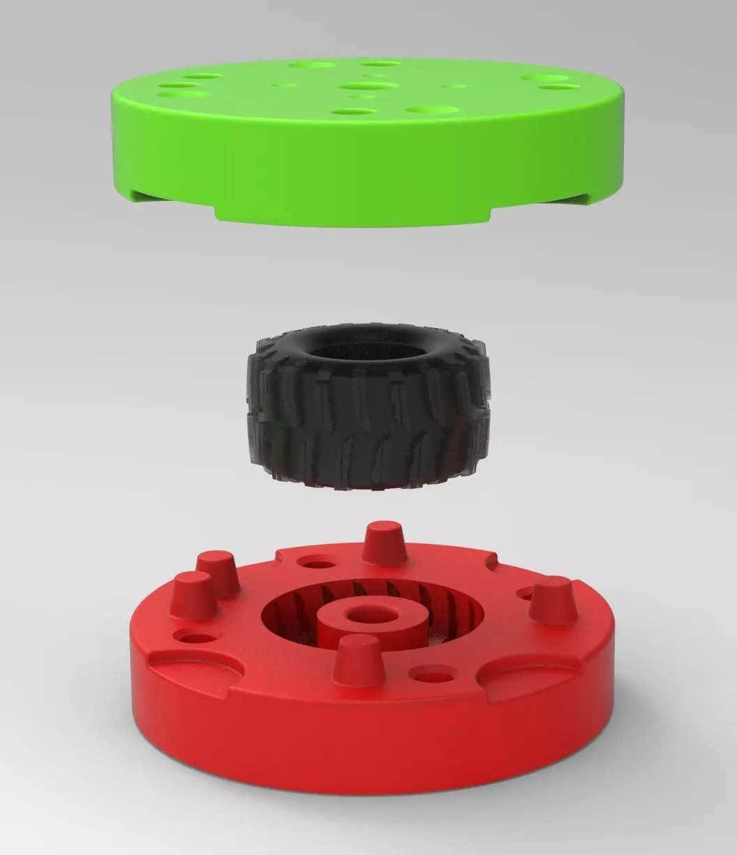 Mold for diecast dirt dragster rear tire 10 Scale 1 to 25 3D print model_0